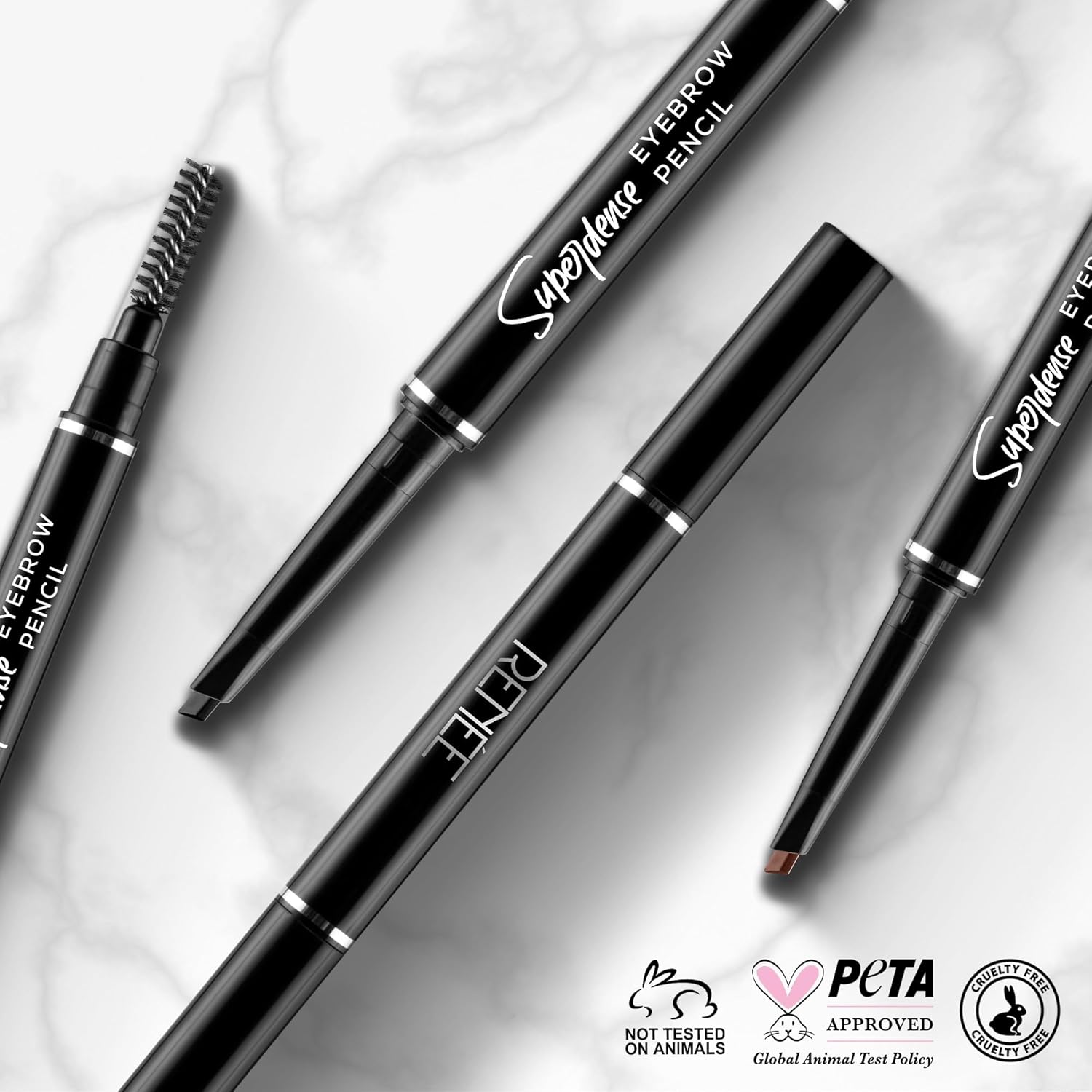 RENEE Superdense Eyebrow Pencil with Spoolie - Brown, Smudge Proof, Waterproof, Highly Pigmented for Fill in Brow Gaps, Smooth One-Swipe Precision Application, Enriched with Vitamin C & Jojoba Oil - View 2 of 6