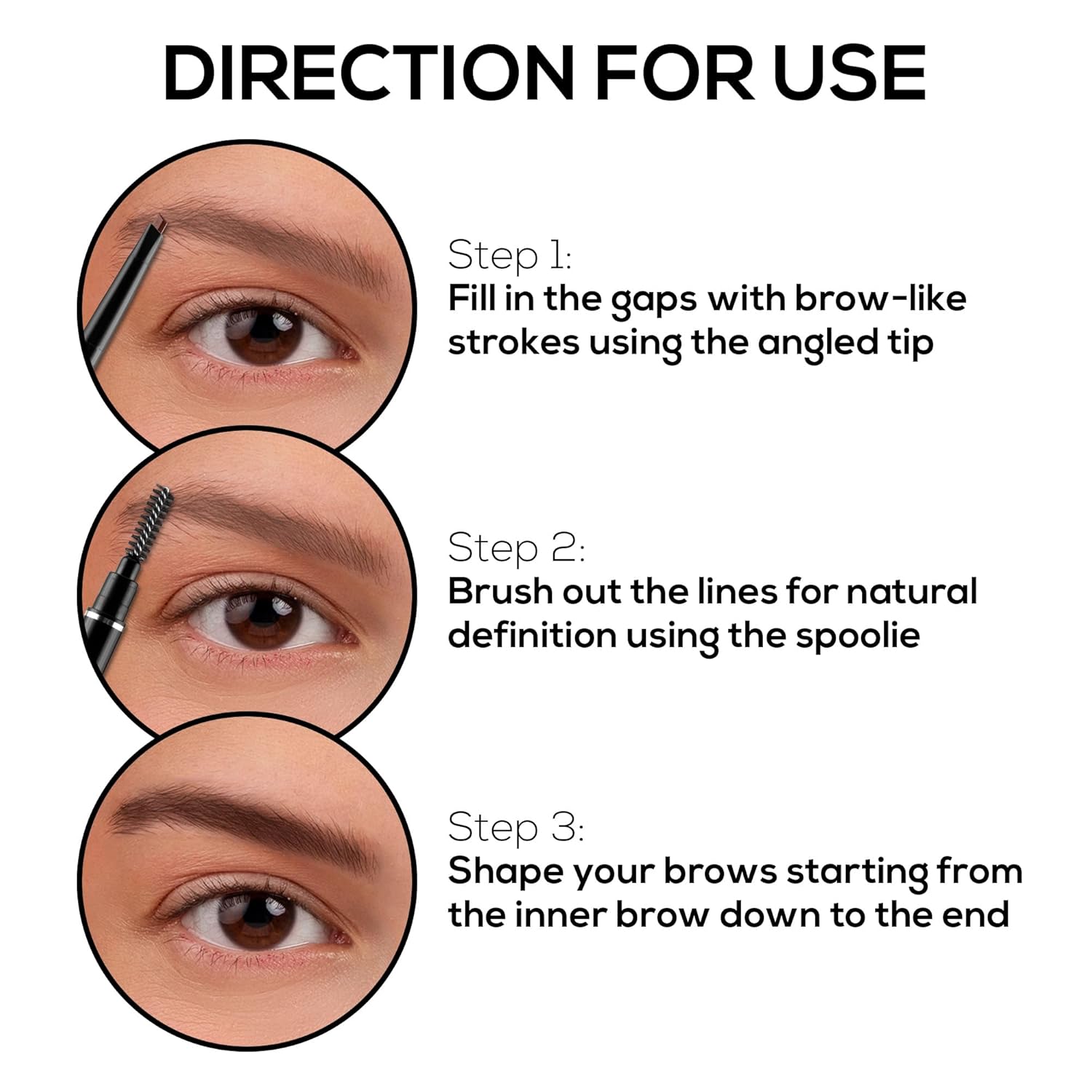 RENEE Superdense Eyebrow Pencil with Spoolie - Brown, Smudge Proof, Waterproof, Highly Pigmented for Fill in Brow Gaps, Smooth One-Swipe Precision Application, Enriched with Vitamin C & Jojoba Oil - View 4 of 6
