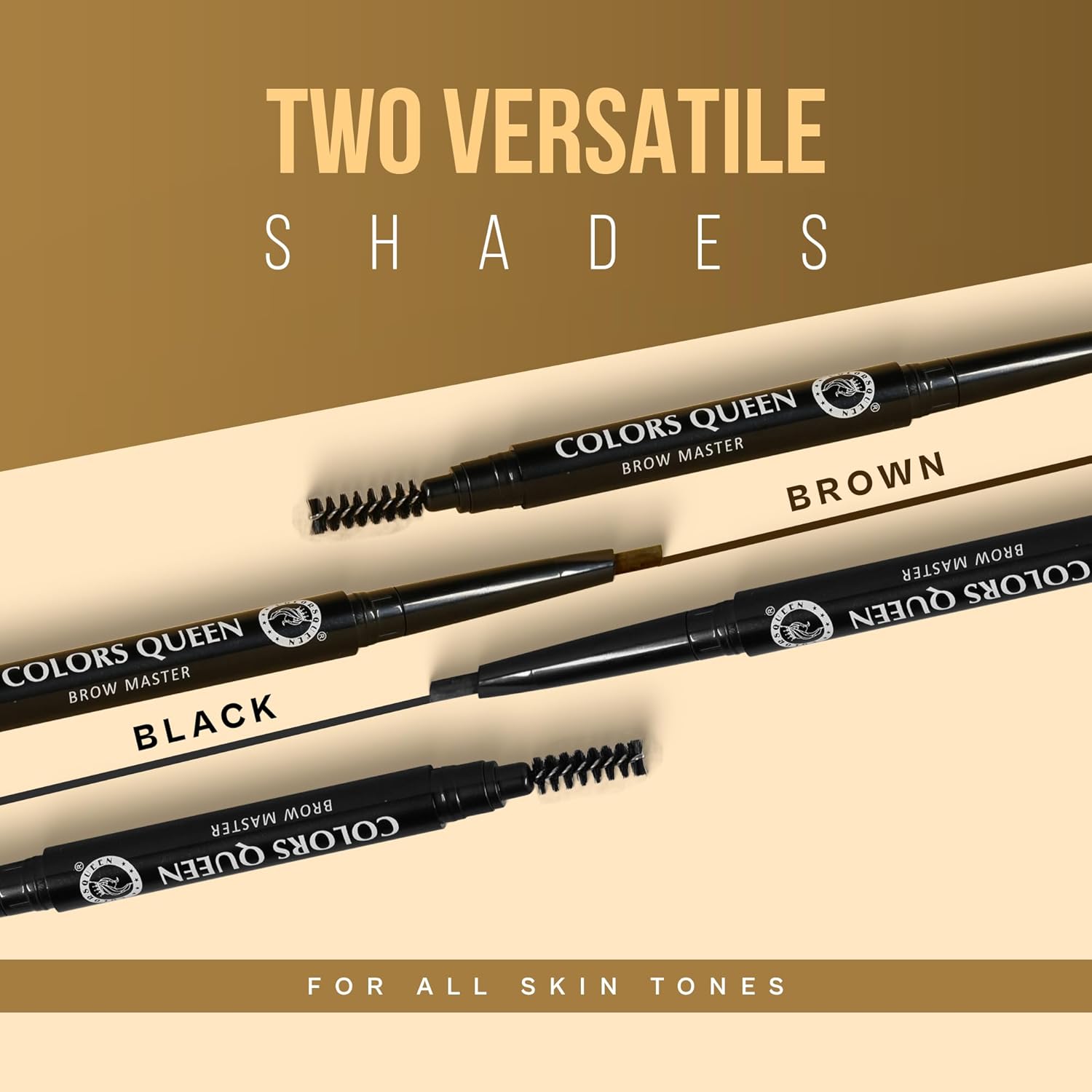 Colors Queen Brow Master Eyebrow Definer Pencil with Spoolie | Natural Looking Brows | Smudge Proof, Waterproof and Long Lasting Eyebrow Pencil (Brown) - View 2 of 5