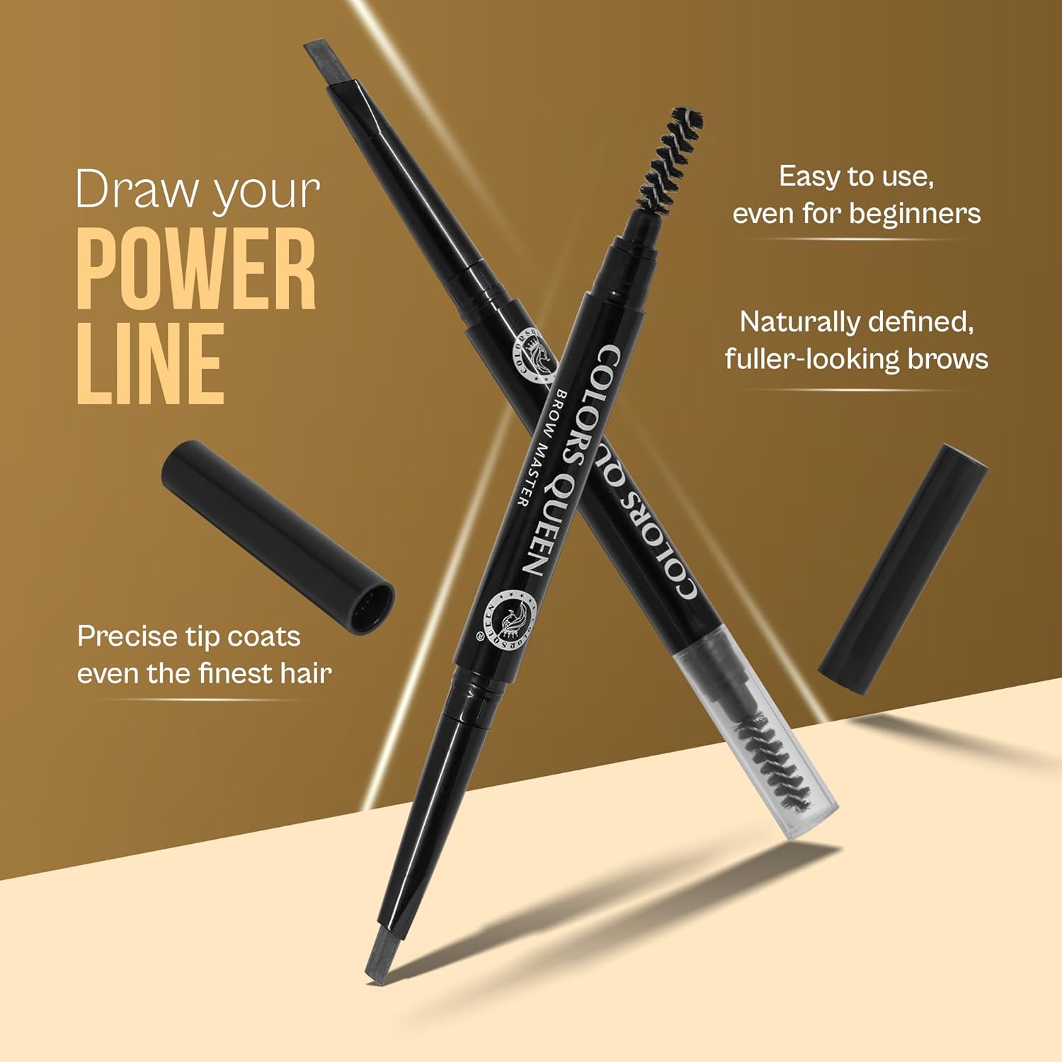 Colors Queen Brow Master Eyebrow Definer Pencil with Spoolie | Natural Looking Brows | Smudge Proof, Waterproof and Long Lasting Eyebrow Pencil (Brown) - View 5 of 5