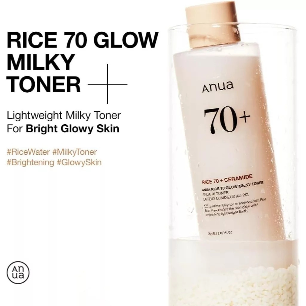 Anua Glow Milky Toner 250ml – Rice Water & Niacinamide Brightening Hydrating Facial Toner for Smooth, Radiant & Glowing Skin Care - View 3 of 3