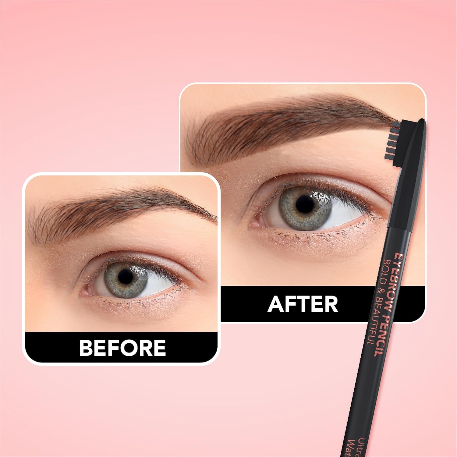 MARY JO K Waterproof Eyebrow Pencil | Highly Pigmented | Sculpts & Fills | Precision Tip | Fluffy Brush | Natural Finish | 1.8g | Black - View 4 of 8