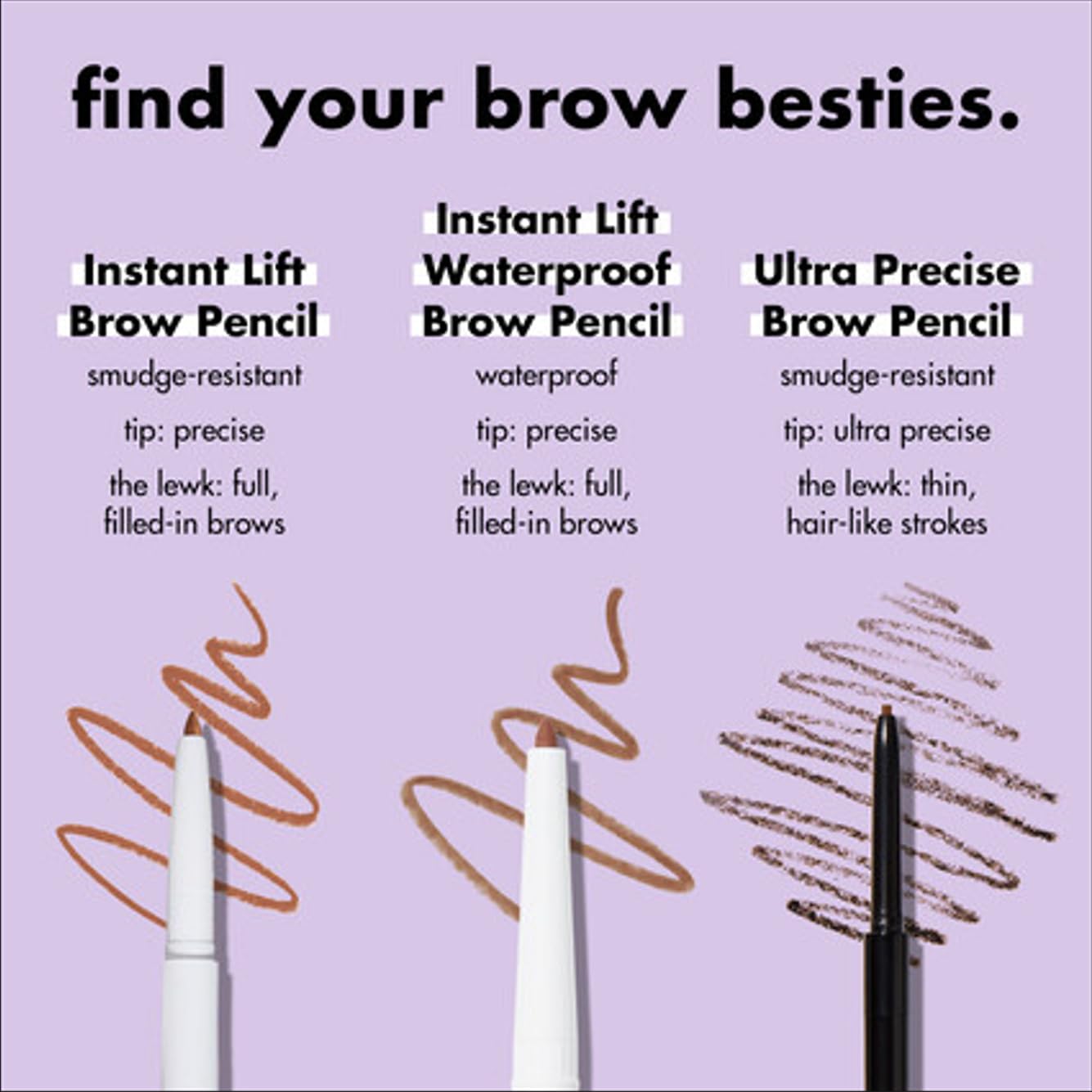 e.l.f. Instant Lift Brow Pencil, Dual-Sided, Precise, Fine Tip, Shapes, Defines, Fills Brows, Contours, Combs, Tames, Deep Brown 0.18g - View 2 of 4