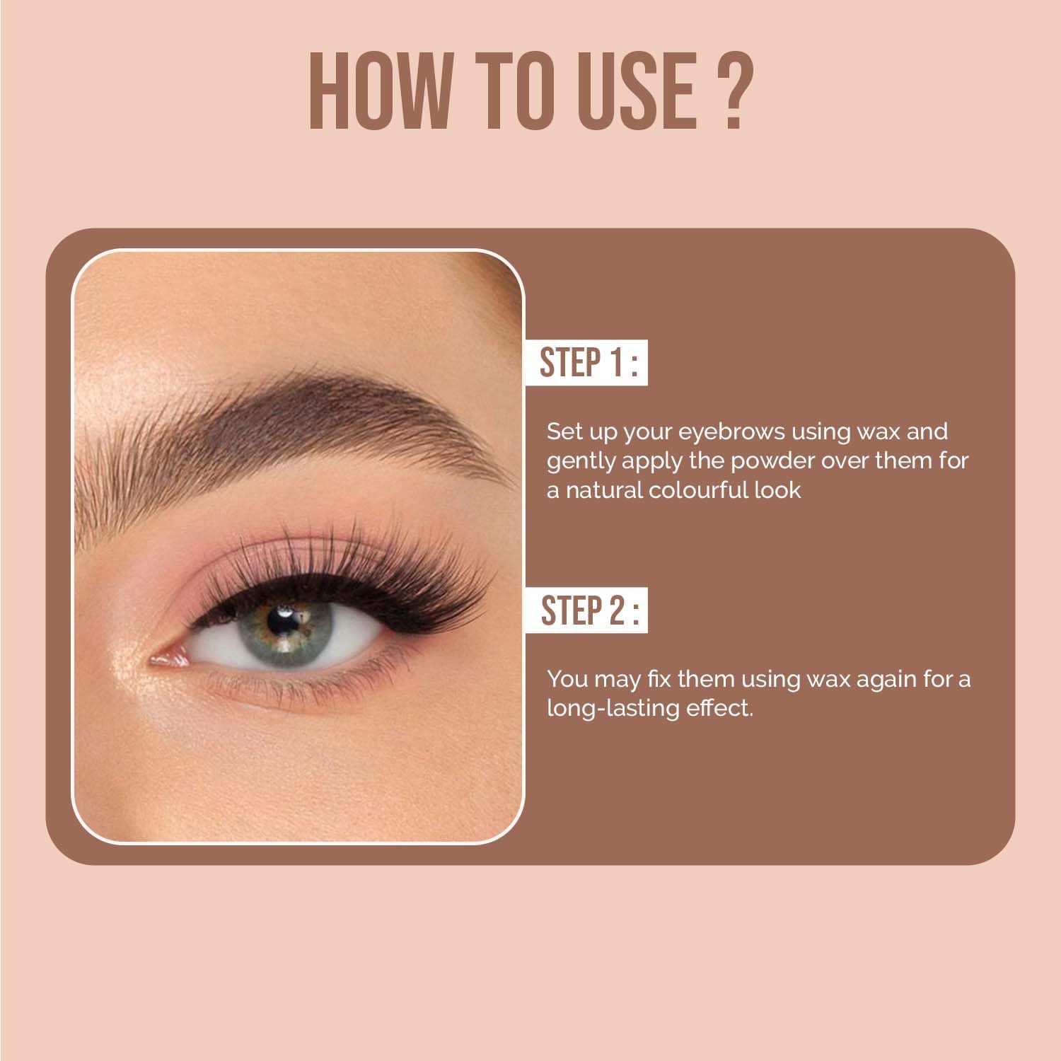 FASHION COLOUR Dual Eyebrow Powder Kit | Powder With Brush | Long-Lasting | Natual Looking Brows | Rich Color Payoff | Shaped & Defined Brows | Available in 2 Shades | Waterproof and smudgeproof | Brown | 8gm - View 4 of 6