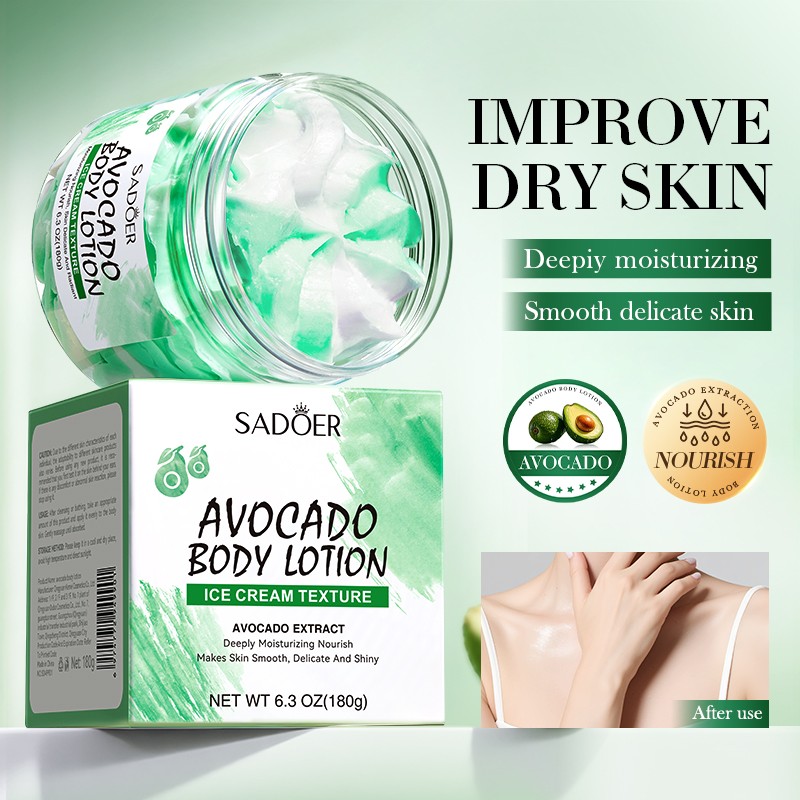 [ROREC] SADOER Avocado Body Lotion Ice Cream Texture Deep Moisturizing Nourishing Smooth Skin 180g(FROM MALAYSIA) - View 3 of 3