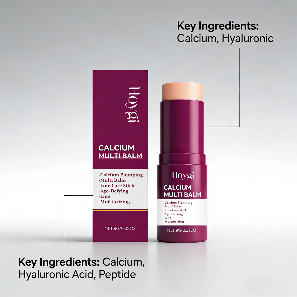 Hoygi Calcium Multi Balm Stick – Anti-Aging Line Smoothing & Hydrating Multi Stick for Face, Neck & Dry Areas - View 3 of 3