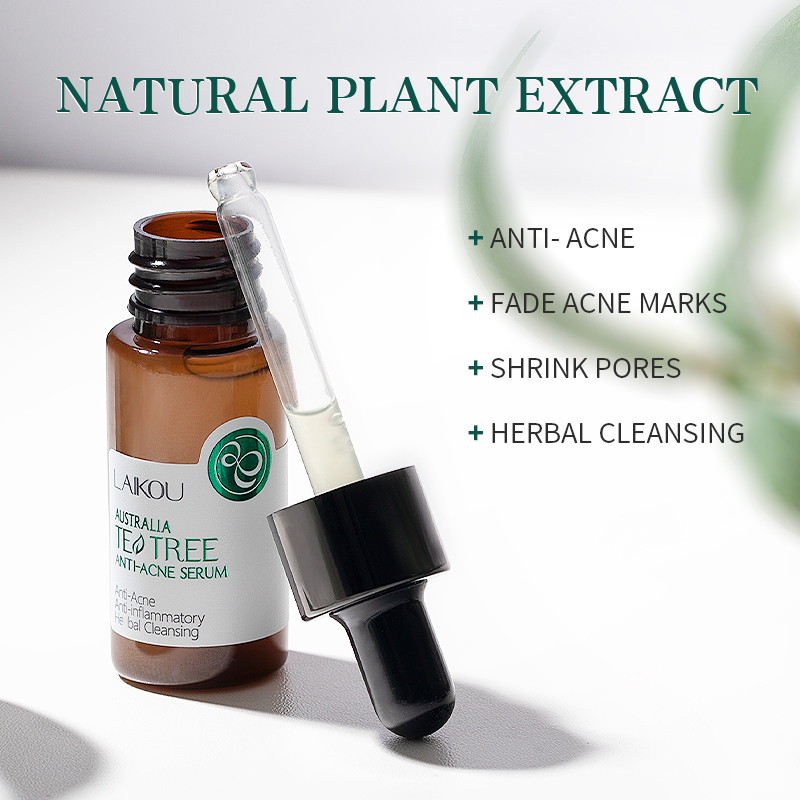 LAIKOU Tea Tree Oil Control Anti Acne Essence Serum 17ml – Australia Skincare Serum for Acne Treatment, Oil Control, Pore Care, Pimples Reduction, Clear Skin Tea Tree Essence Facial Serum - View 3 of 3