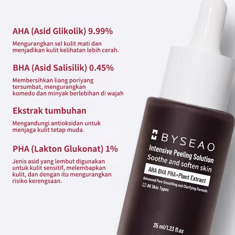 BYSEAO Intensive Peeling Solution AHA BHA PHA with Plant Extract – Gentle Exfoliating Serum for Glowing Skin, Pore Minimizing, Smooth Texture & Brightening Care for All Skin Types - View 2 of 3