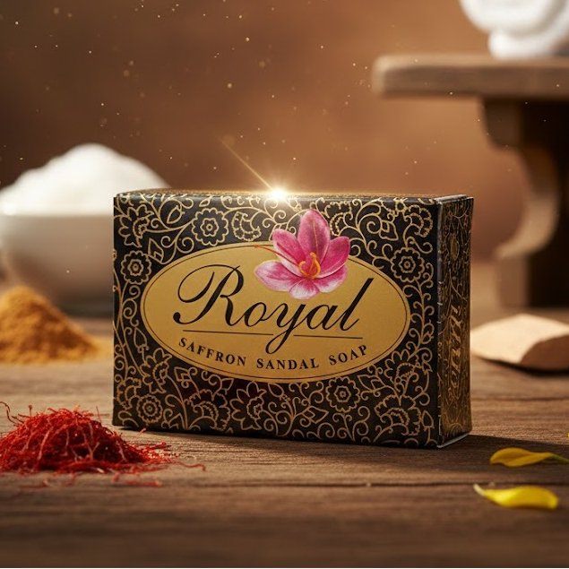 Royal Saffron Sandal Soap 75g – Brightening & Nourishing Bath Soap with Saffron and Sandalwood for Smooth, Soft, Fresh & Healthy-Looking Skin Daily Care - View 2 of 2