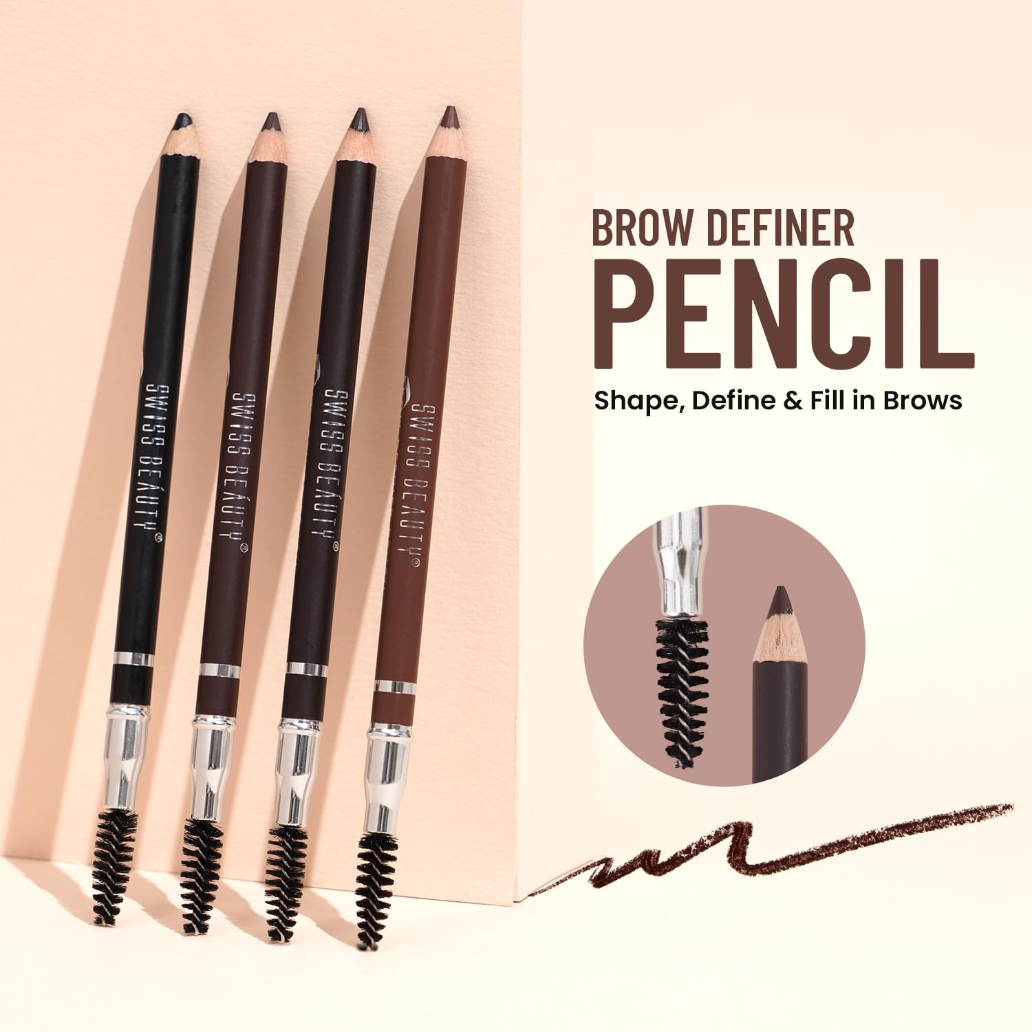 Swiss Beauty Eyebrow Definer Pencil (Coco Brown) - View 7 of 7