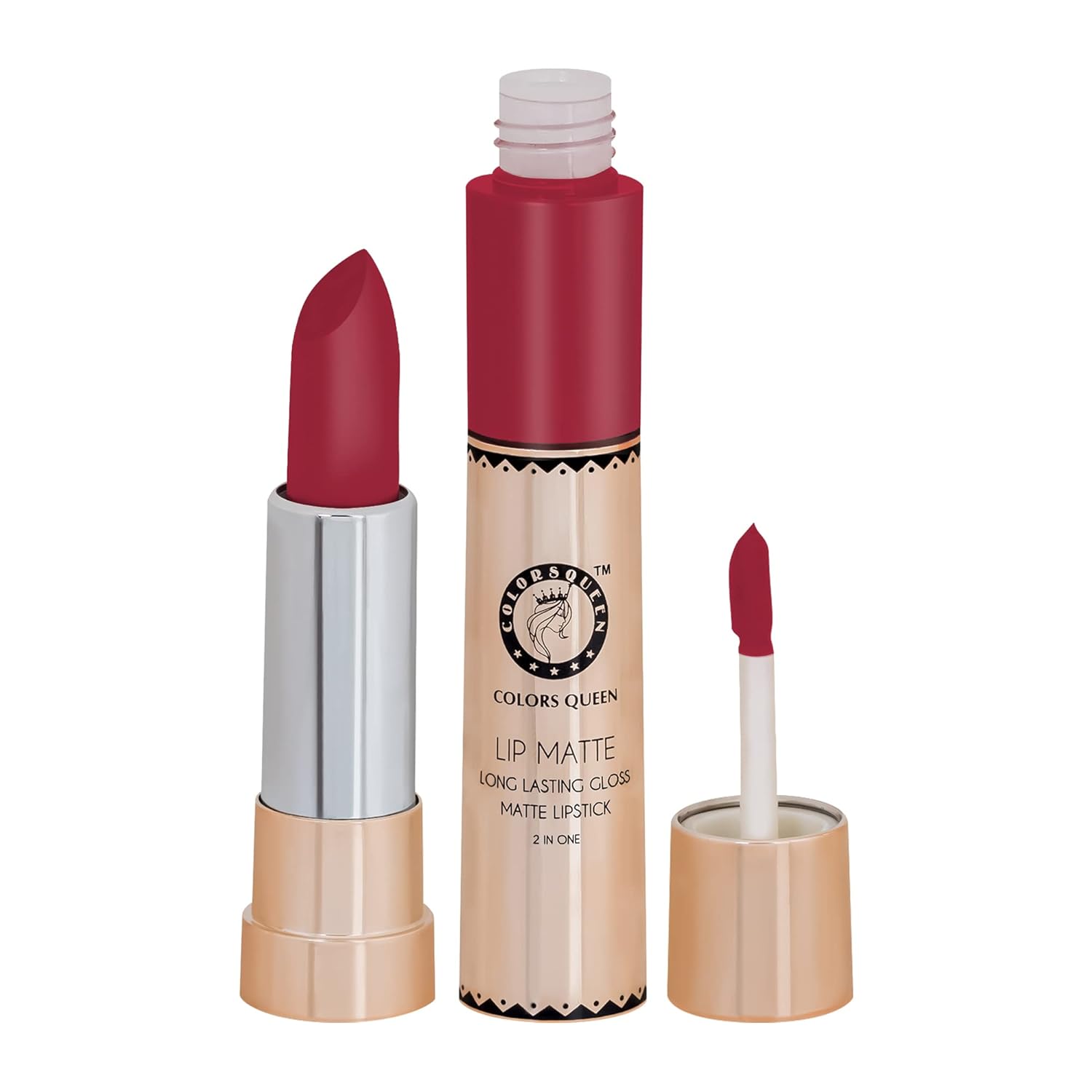 Colors Queen 2 in 1 Matte Lipstick | Lip Matte | Long Lasting Gloss, Waterproof, Non Transferable| (11 - Neon, 8g) - View 5 of 6