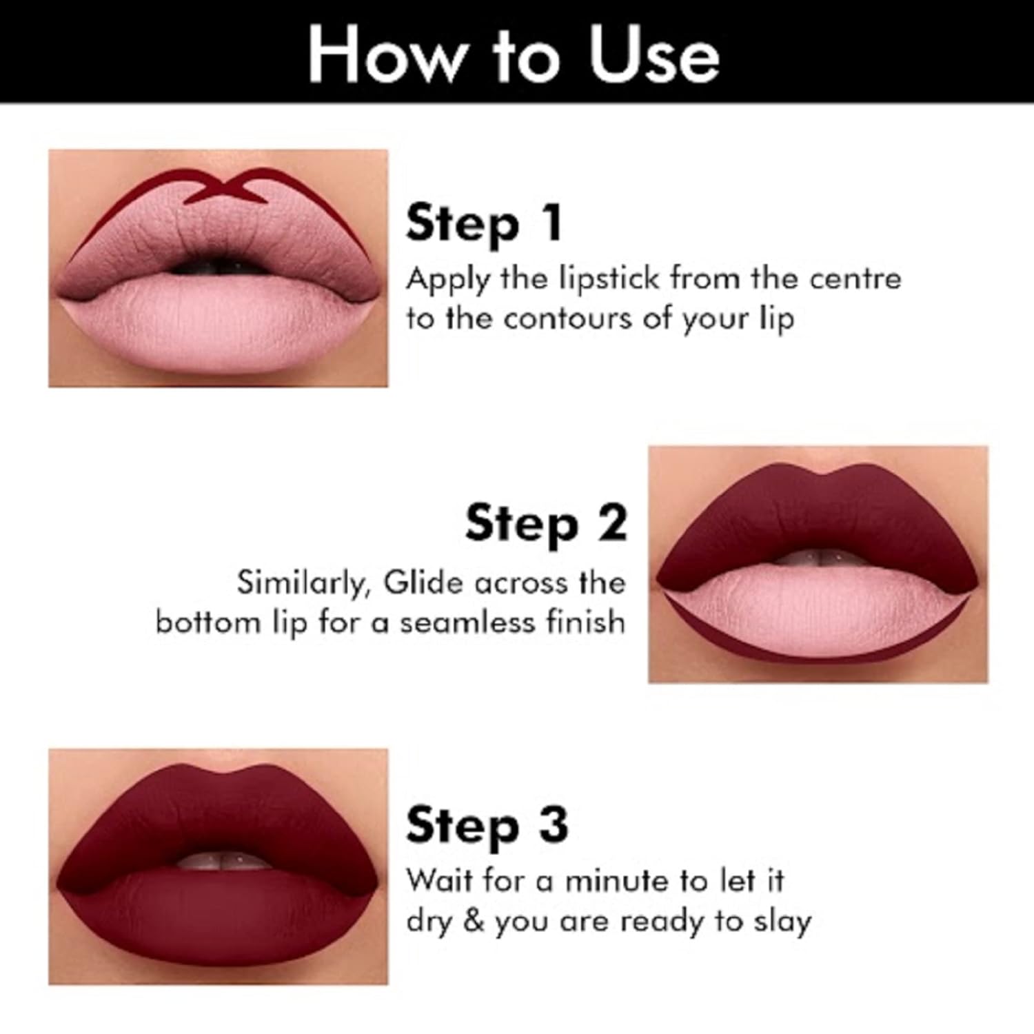 Colors Queen 2 in 1 Matte Lipstick | Lip Matte | Long Lasting Gloss, Waterproof, Non Transferable | (45 - Sweet Sixteen,8g) - View 2 of 5