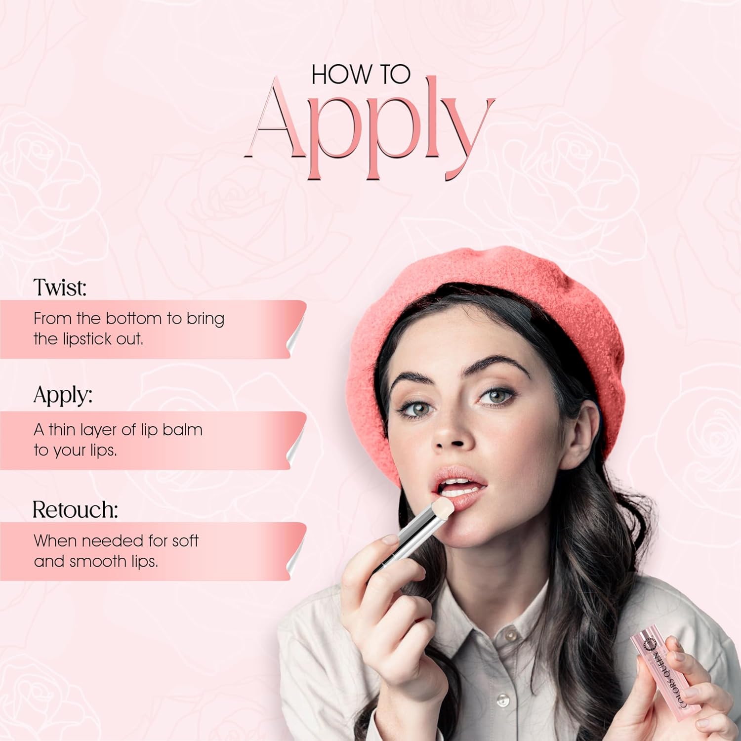 Colors Queen Lip Glow Color Changing Lip Balm | Instant Hydration, Nourishing Formula Gives Sheer Pink Tint | Repairs Damaged Barrier | Lip Balm for Dry & Chapped Lips - 3.2g - View 2 of 4