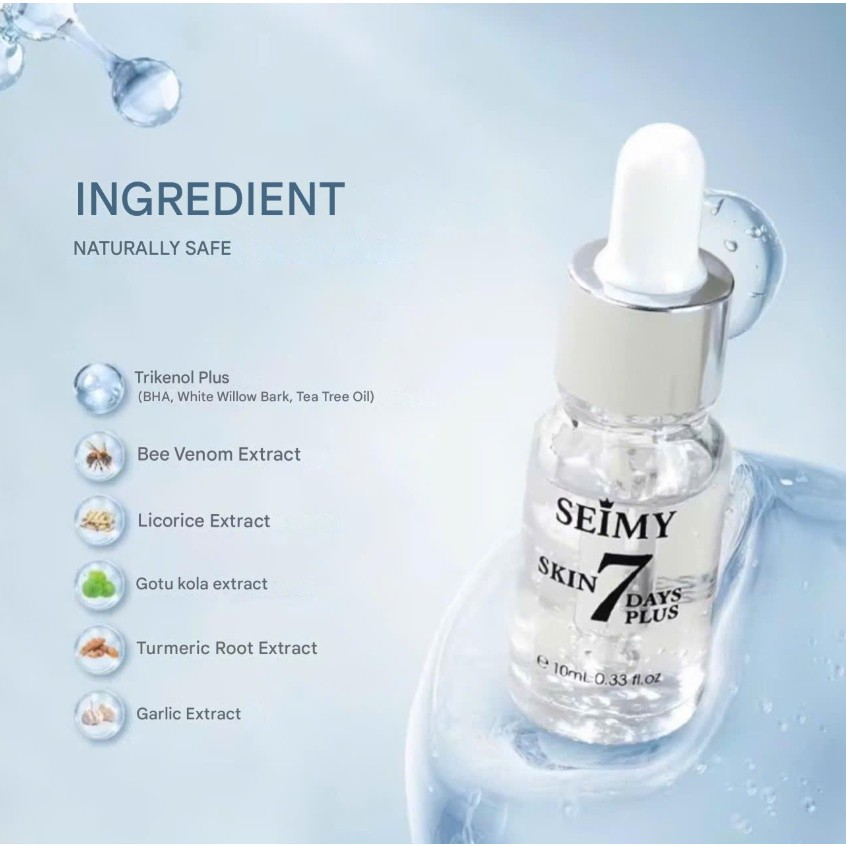 Seimy Acne and Dark Spot Reduction Serum Skin 7 Days Plus 10ml Face Treatment for Pimples, Acne Marks, Dark Spots, Skin Brightening, Oil Control, and Skin Repair with Soothing Herbal Extract Formula-1pcs - View 3 of 3
