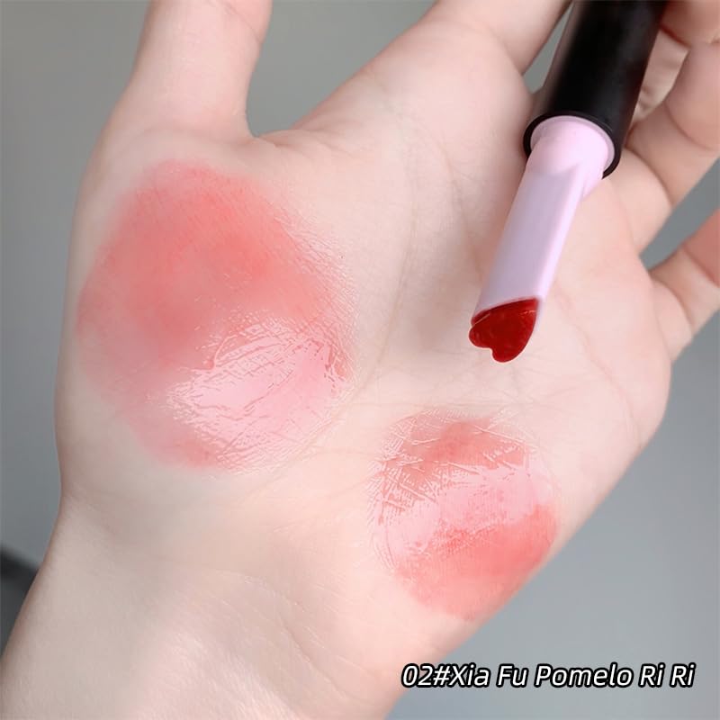 Gege Bear Solid Lip Gloss Stick | Heart-Shaped Applicator Tip | Buildable Coverage from Sheer to Bold | Pigment with Zero Sticky Feel | Glass-Lip High-Shine Korean Style Glossy Finish | Moisturizing Lip Color Pink, Peach & Brown | Nourishing And Soften Lips For Women (02# Xia Fu Pomelo Ri Ri, 1.8g) - View 2 of 8