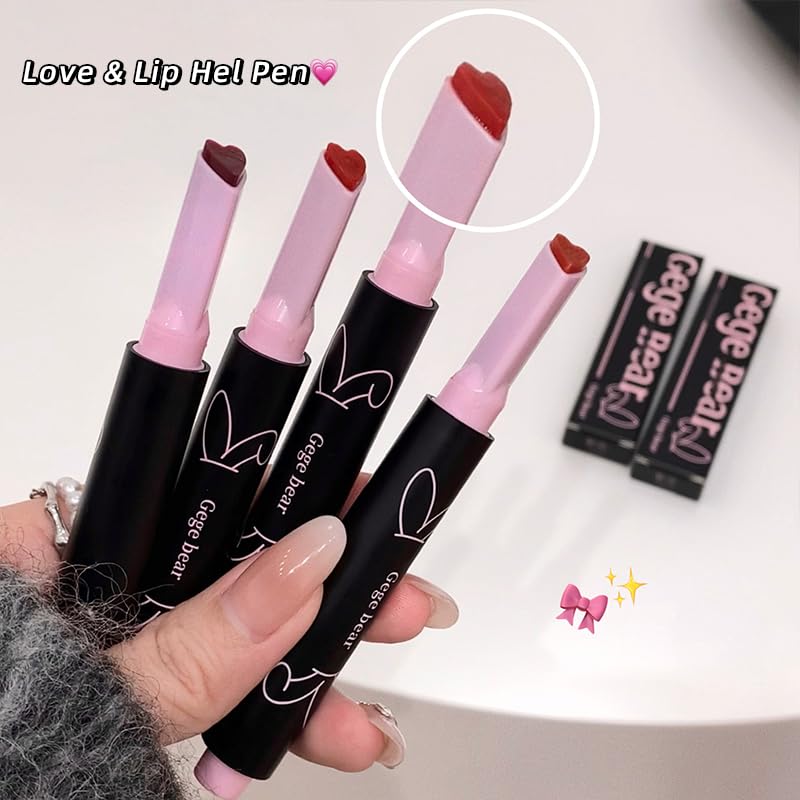 Gege Bear Solid Lip Gloss Stick | Heart-Shaped Applicator Tip | Buildable Coverage from Sheer to Bold | Pigment with Zero Sticky Feel | Glass-Lip High-Shine Korean Style Glossy Finish | Moisturizing Lip Color Pink, Peach & Brown | Nourishing And Soften Lips For Women (03# Early Summer Oats, 1.8g) - View 3 of 8