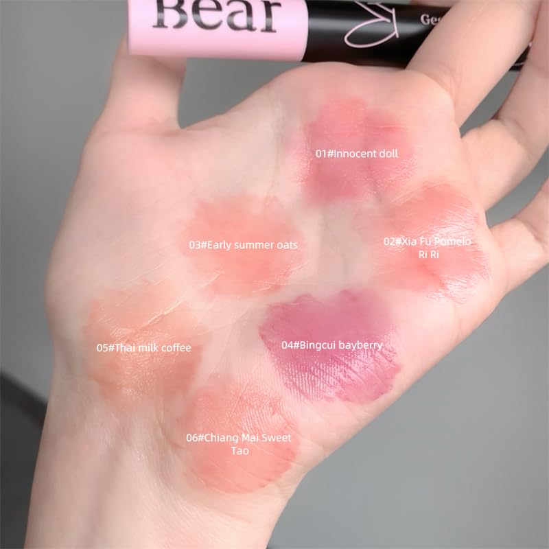 Gege Bear Solid Lip Gloss Stick | Heart-Shaped Applicator Tip | Buildable Coverage from Sheer to Bold | Pigment with Zero Sticky Feel | Glass-Lip High-Shine Korean Style Glossy Finish | Moisturizing Lip Color Pink, Peach & Brown | Nourishing And Soften Lips For Women (03# Early Summer Oats, 1.8g) - View 7 of 8