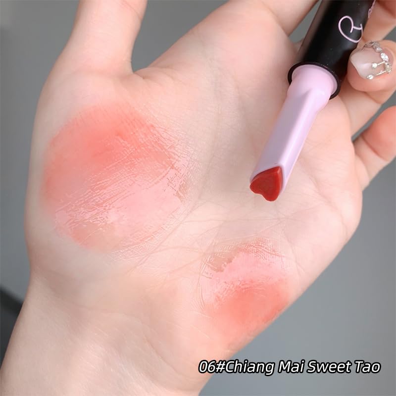 Gege Bear Solid Lip Gloss Stick | Heart-Shaped Applicator Tip | Buildable Coverage from Sheer to Bold | Pigment with Zero Sticky Feel | Glass-Lip High-Shine Korean Style Glossy Finish | Moisturizing Lip Color Pink, Peach & Brown | Nourishing And Soften Lips For Women (06# Chiang Mai Sweet Tao, 1.8g) - View 2 of 6