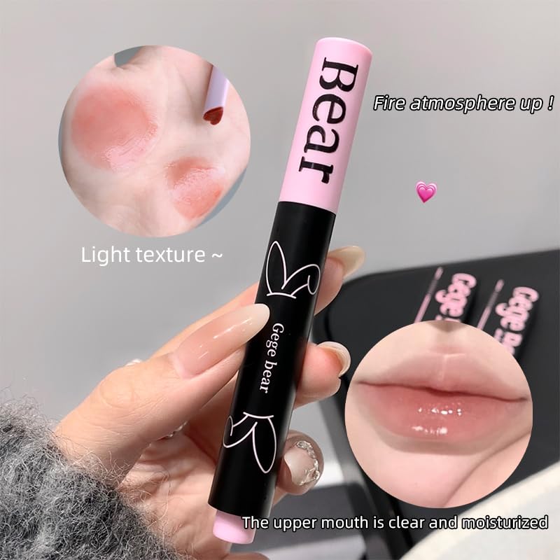 Gege Bear Solid Lip Gloss Stick | Heart-Shaped Applicator Tip | Buildable Coverage from Sheer to Bold | Pigment with Zero Sticky Feel | Glass-Lip High-Shine Korean Style Glossy Finish | Moisturizing Lip Color Pink, Peach & Brown | Nourishing And Soften Lips For Women (06# Chiang Mai Sweet Tao, 1.8g) - View 3 of 6