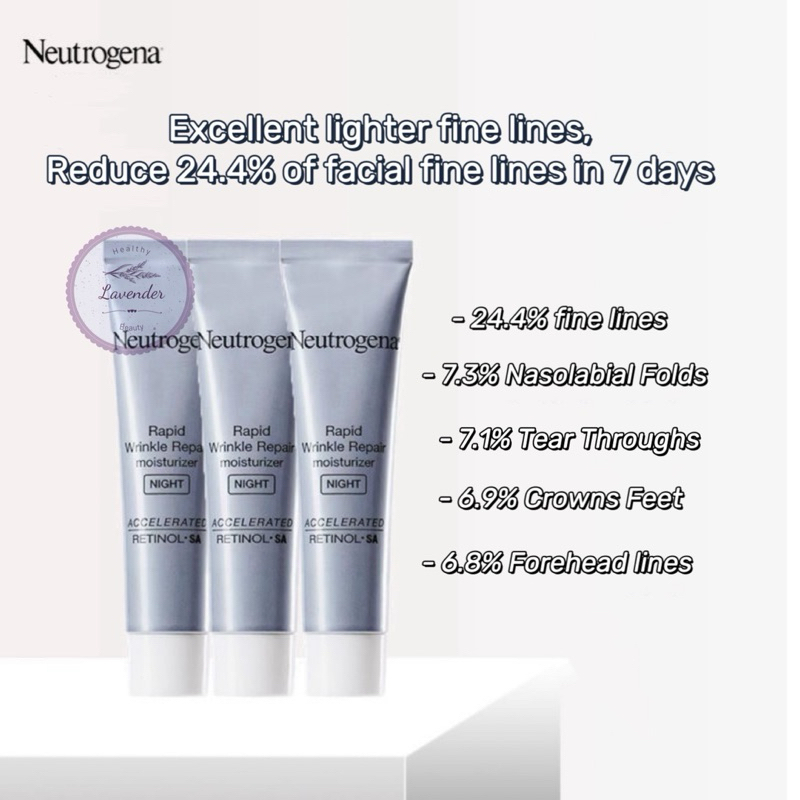 Neutrogena Rapid Wrinkle Repair Moisturizing Retinol SA Night Cream 10ml Anti-Aging Treatment for Fine Lines and Wrinkles Retinol Hyaluronic Acid Brightening Skin Renewal Fast Absorbing Facial Moisturizer Night Repair Formula - View 3 of 3