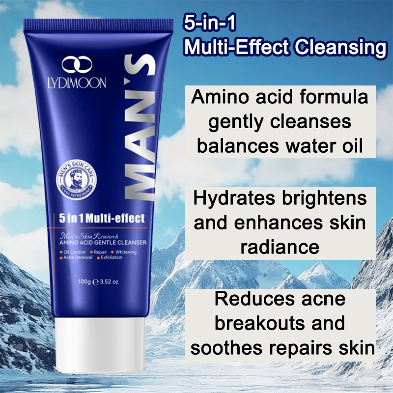 Men’s Facial Cleanser Anti-Mite Oil Control Acne & Blackhead Removal Moisturizing Deep Cleansing Face Wash for Sensitive Skin, Amino Acid Formula Daily Skincare - View 2 of 3