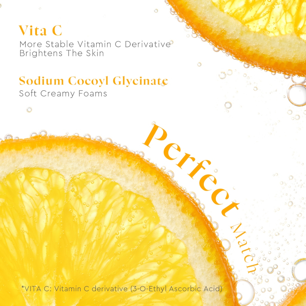 Glad2Glow Perfect Vita C Bright Glow Cleanser Cleanse and Glow Face Wash 80g pencuci muka skincare VC Brightening Whiten - View 3 of 3