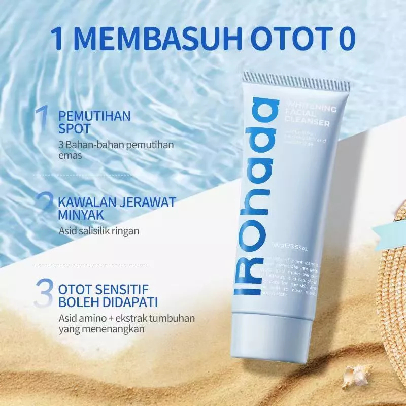 IROHADA Pencuci Muka Whitening Oil Control Acne Niacinamide 377 Gentle Non Drying Face Wash 100g Facial Cleanser - View 2 of 3