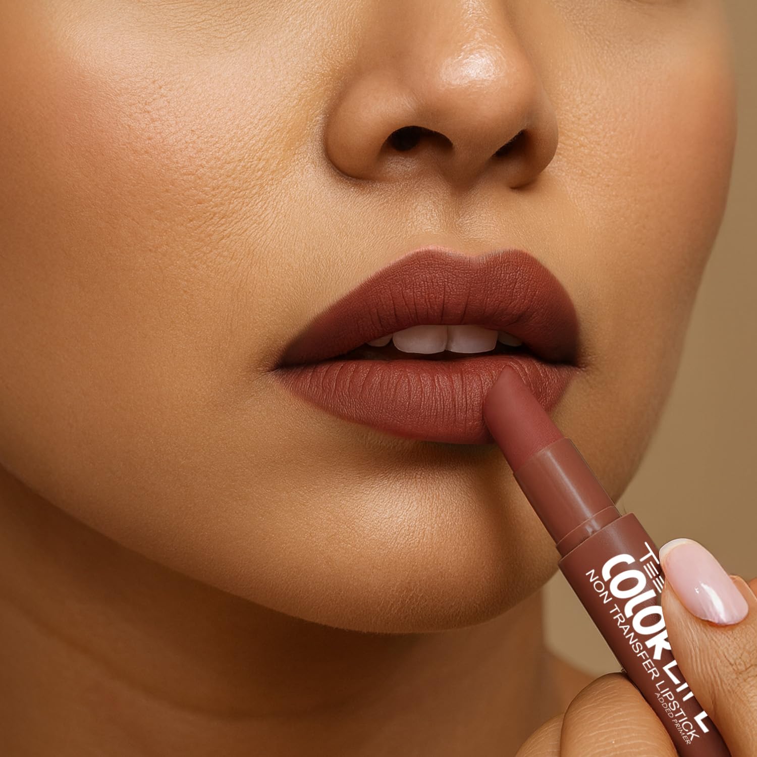 TEEN TEEN Color Life Nontransfer Crayon Lipstick | Matte Finish with Built-in Primer | Waterproof & Long Lasting Lip Color | Smudge-Proof, Fade-Resistant Formula | Apricote, 2gm - View 4 of 5