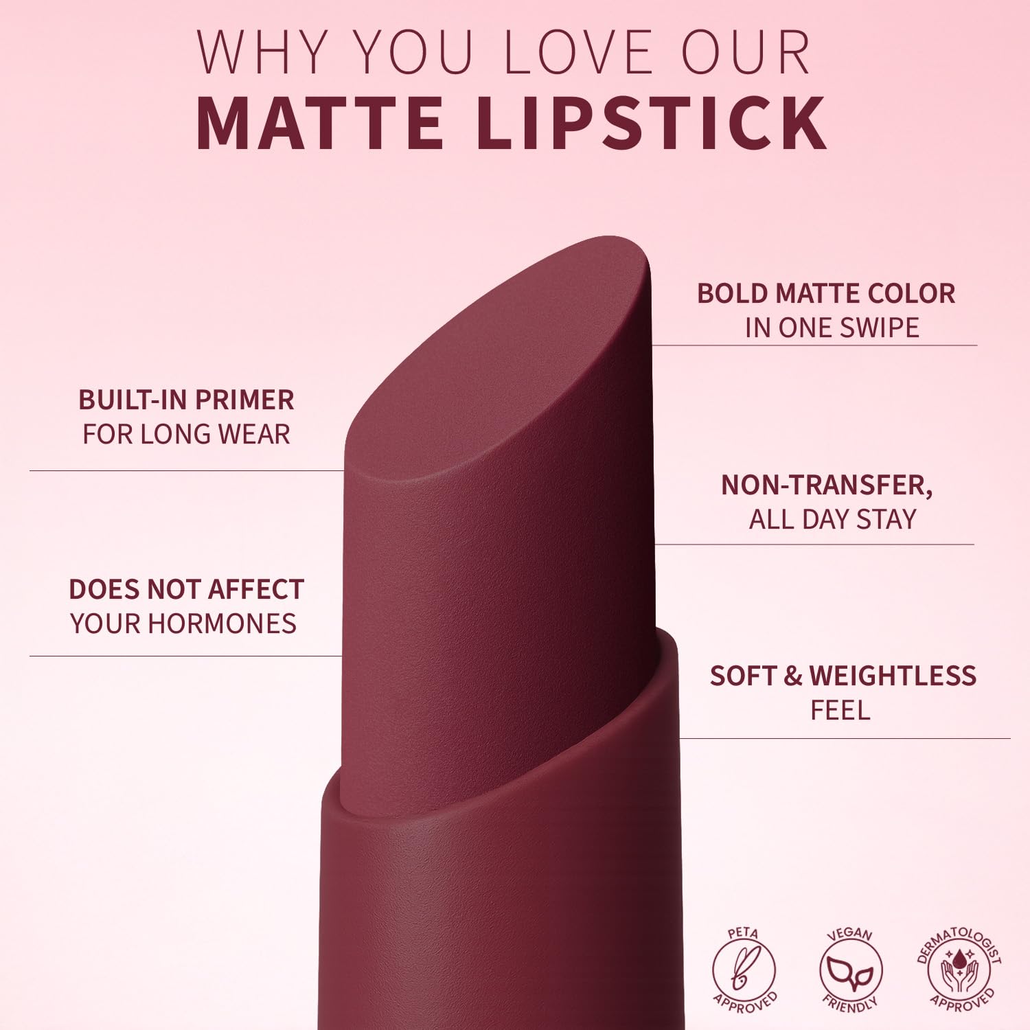 TEEN TEEN Color Life Nontransfer Crayon Lipstick | Matte Finish with Built-in Primer | Waterproof & Long Lasting Lip Color | Smudge-Proof, Fade-Resistant Formula | Berry-Crush, 2gm - View 2 of 4