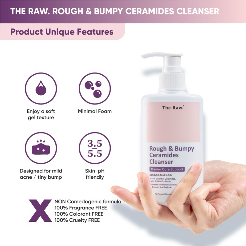 The Raw Acne Ceramides Cleanser 150ml Gentle Anti Acne Face Wash with Ceramides Deep Cleansing Hydrating Soothing Oil Control Facial Cleanser for Clear Calm Smooth Healthy Looking Skin Daily Skincare - View 2 of 3