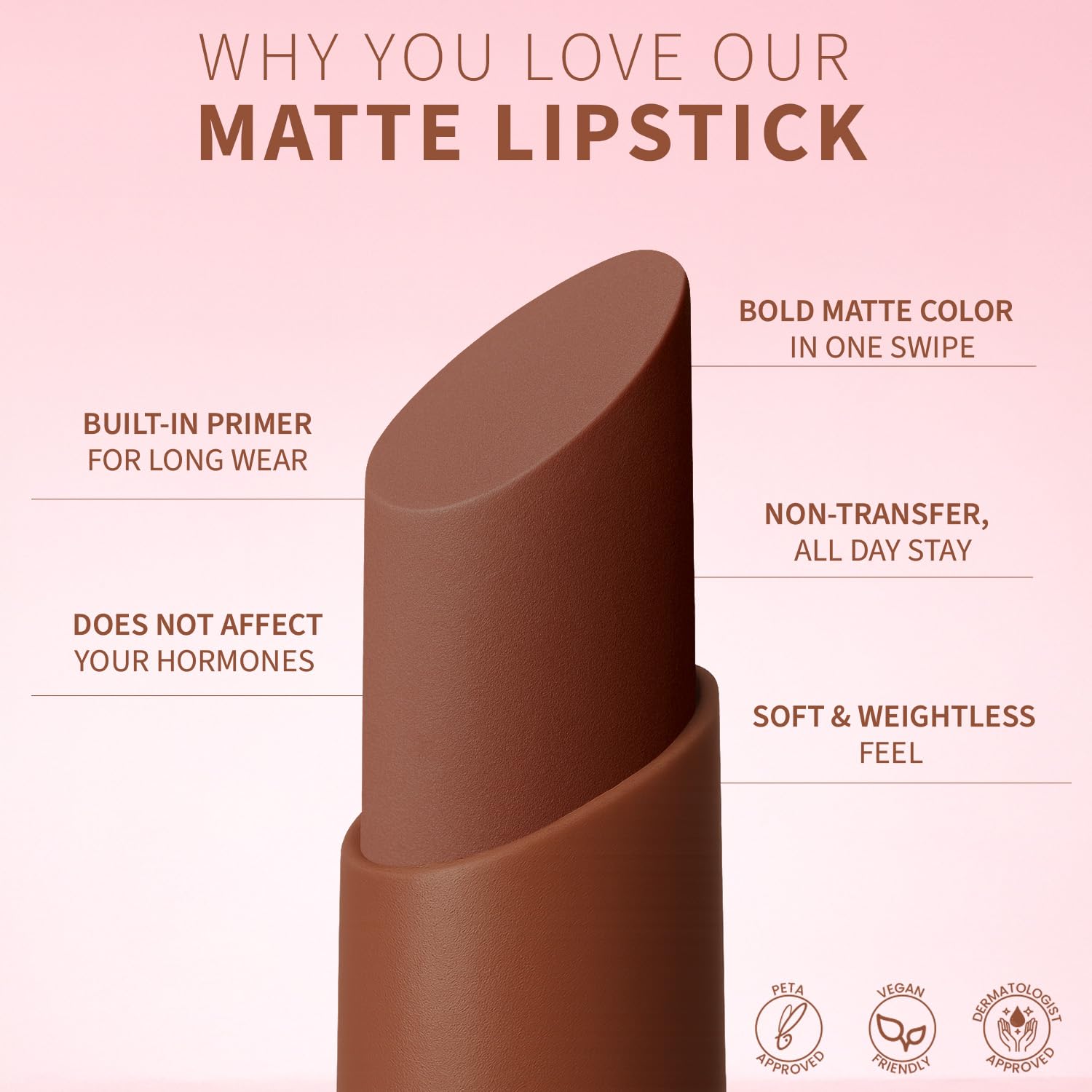 TEEN.TEEN Color Life Nontransfer Crayon Lipstick | Matte Finish with Built-in Primer | Waterproof & Long Lasting Lip Color | Smudge-Proof, Fade-Resistant Formula | Brown Sugar, 2gm - View 2 of 5