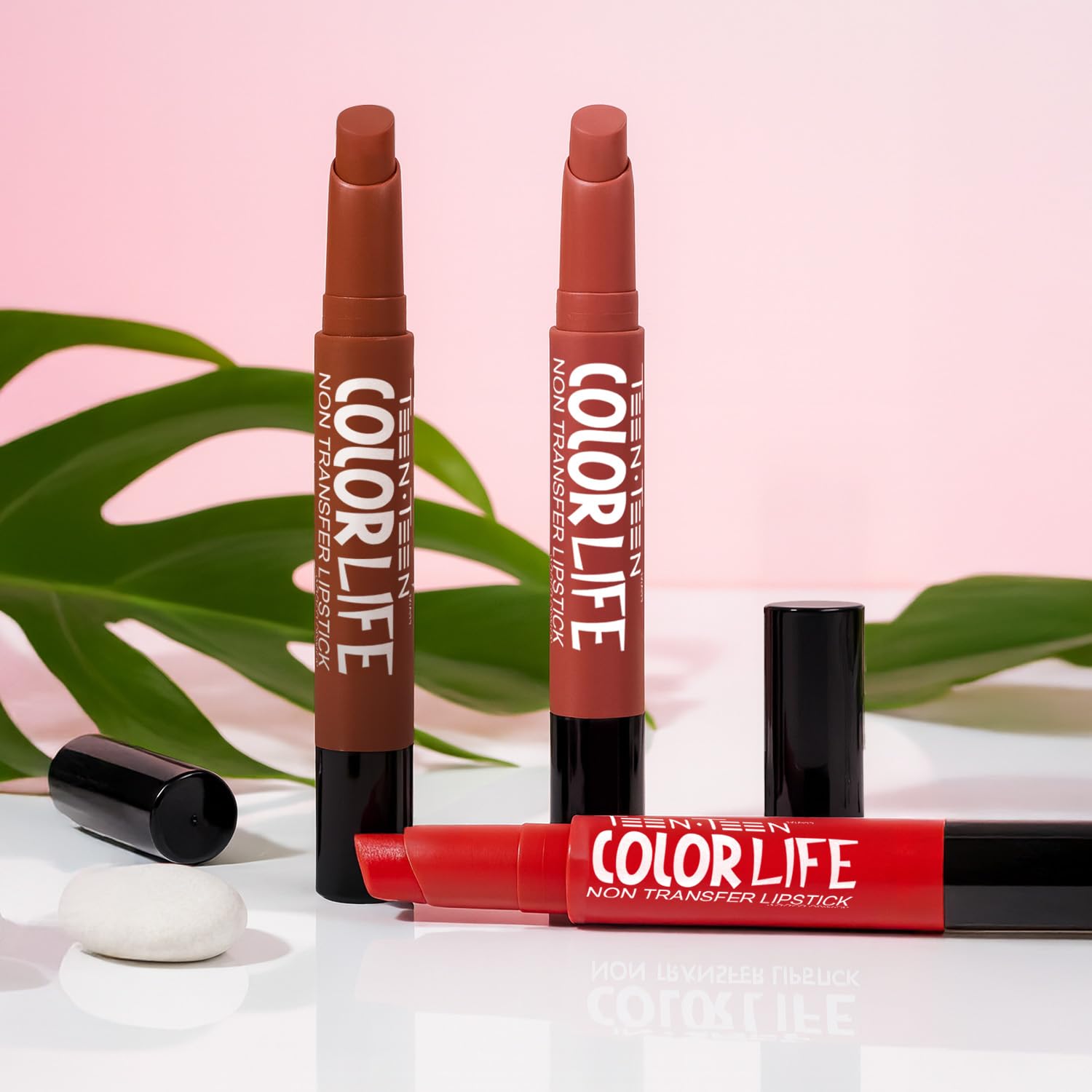 TEEN.TEEN Color Life Nontransfer Crayon Lipstick | Matte Finish with Built-in Primer | Waterproof & Long Lasting Lip Color | Smudge-Proof, Fade-Resistant Formula | Brown Sugar, 2gm - View 3 of 5