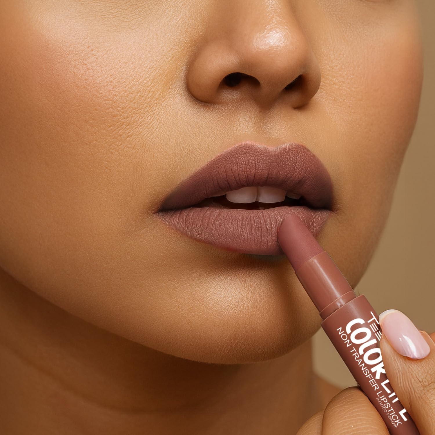TEEN TEEN Color Life Non-Transfer Crayon Lipstick | Waterproof & Long Lasting Lip Color, Smudge-Proof & Fade-Resistant, Caramel Nude Shade (2g) - View 4 of 5
