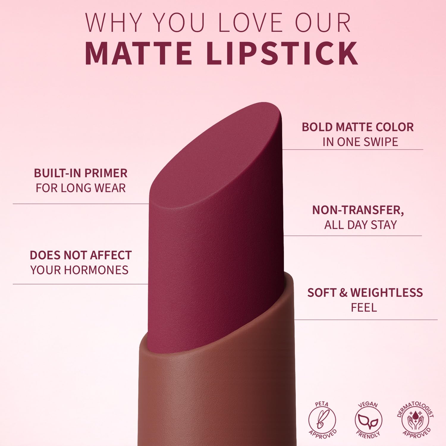 TEEN TEEN Color Life Nontransfer Crayon Lipstick | Matte Finish with Built-in Primer | Waterproof & Long Lasting Lip Color | Smudge-Proof, Fade-Resistant Formula | Carnation, 2gm - View 2 of 5