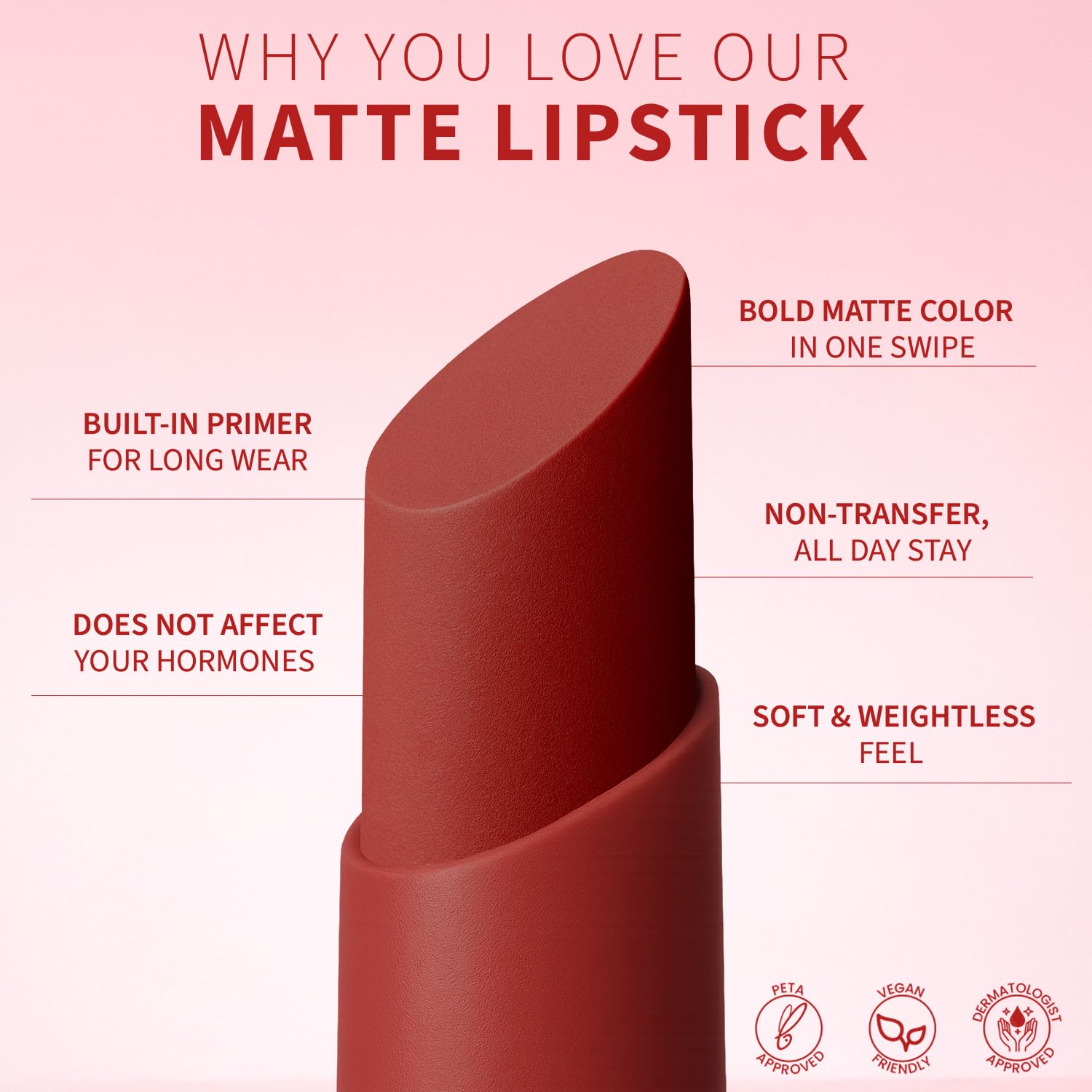TEEN TEEN Color Life Nontransfer Crayon Lipstick | Matte Finish with Built-in Primer | Waterproof & Long Lasting Lip Color | Smudge-Proof, Fade-Resistant Formula | Coral-Red, 2gm - View 2 of 5