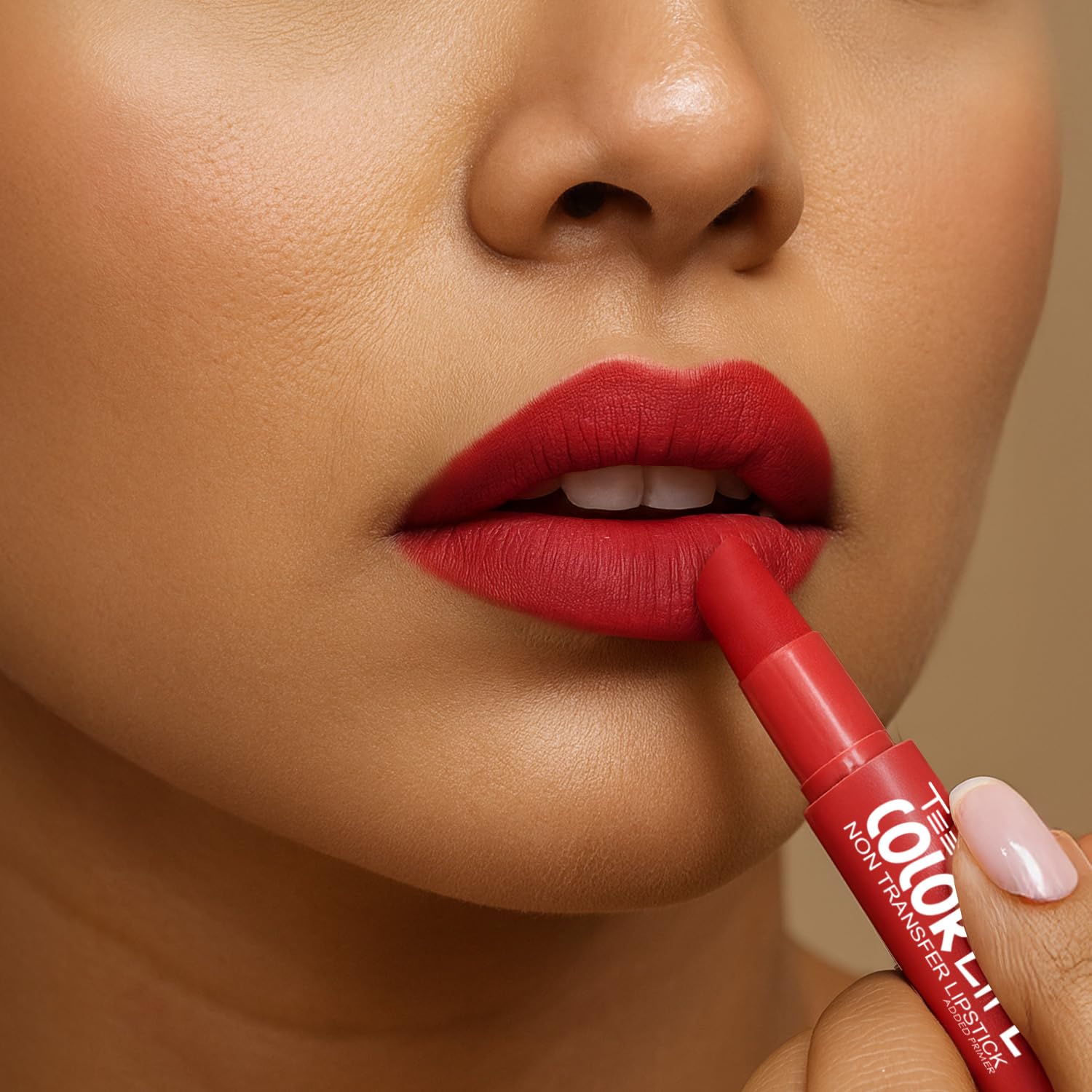 TEEN TEEN Color Life Nontransfer Crayon Lipstick | Matte Finish with Built-in Primer | Waterproof & Long Lasting Lip Color | Smudge-Proof, Fade-Resistant Formula | Dusky-Pink, 2gm - View 4 of 5