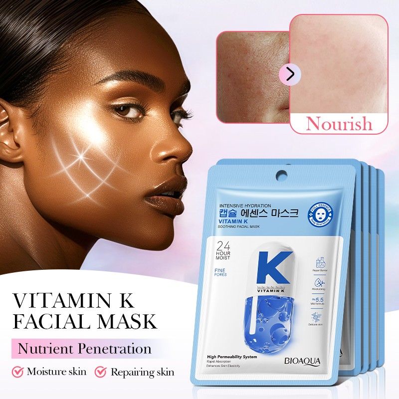 BIOAQUA Vitamin K Intensive Hydration Soothing Facial Mask Repair Barrier Moisturizing Delicate Skin(FROM MALAYSIA) - View 3 of 3