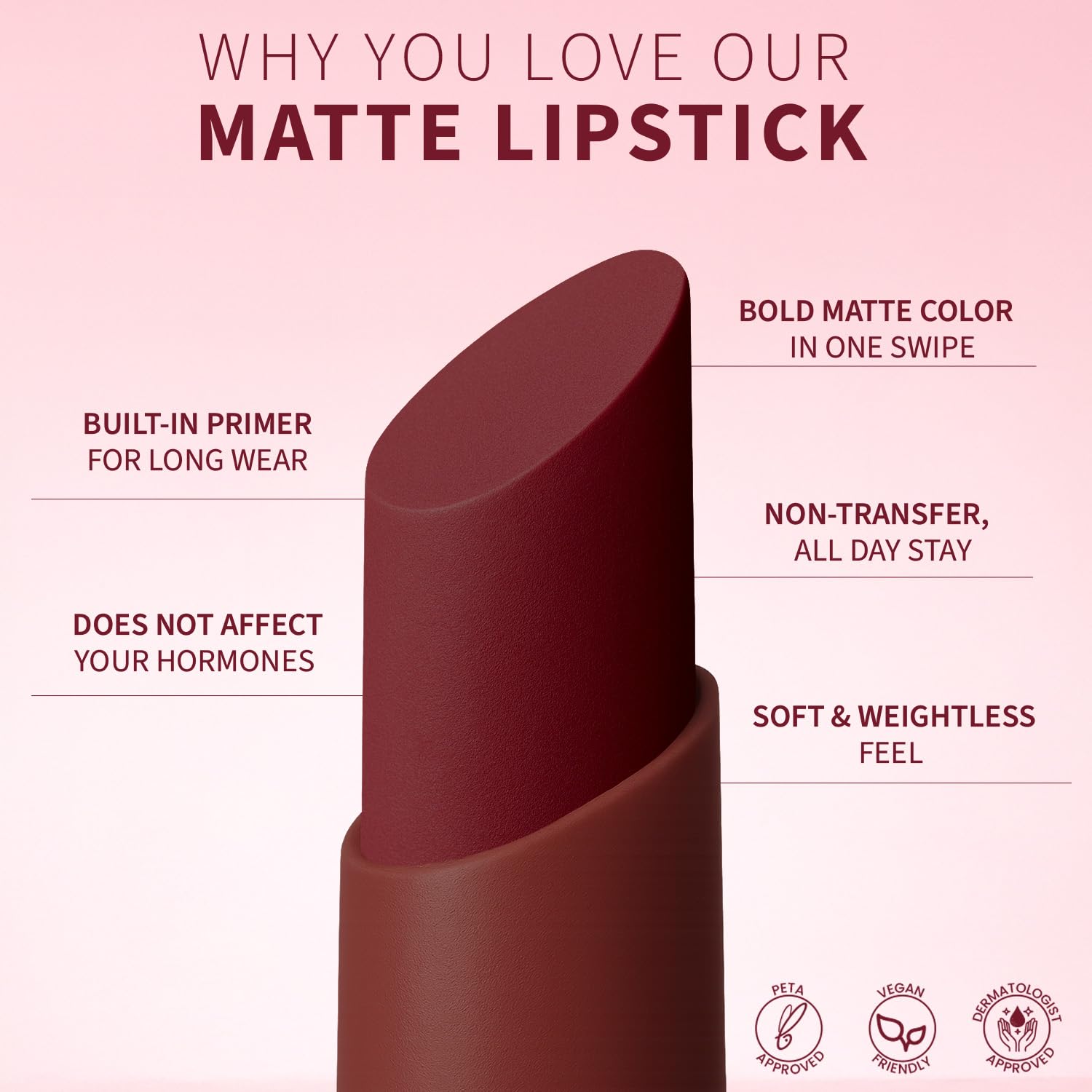 TEEN TEEN Color Life Nontransfer Crayon Lipstick | Matte Finish with Built-in Primer | Waterproof & Long Lasting Lip Color | Smudge-Proof, Fade-Resistant Formula | Indian-Red, 2gm - View 2 of 5