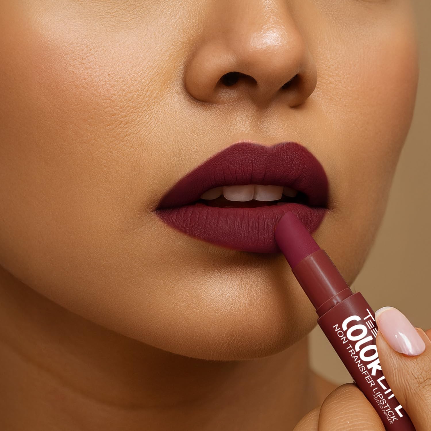 TEEN TEEN Color Life Nontransfer Crayon Lipstick | Matte Finish with Built-in Primer | Waterproof & Long Lasting Lip Color | Smudge-Proof, Fade-Resistant Formula | Indian-Red, 2gm - View 4 of 5