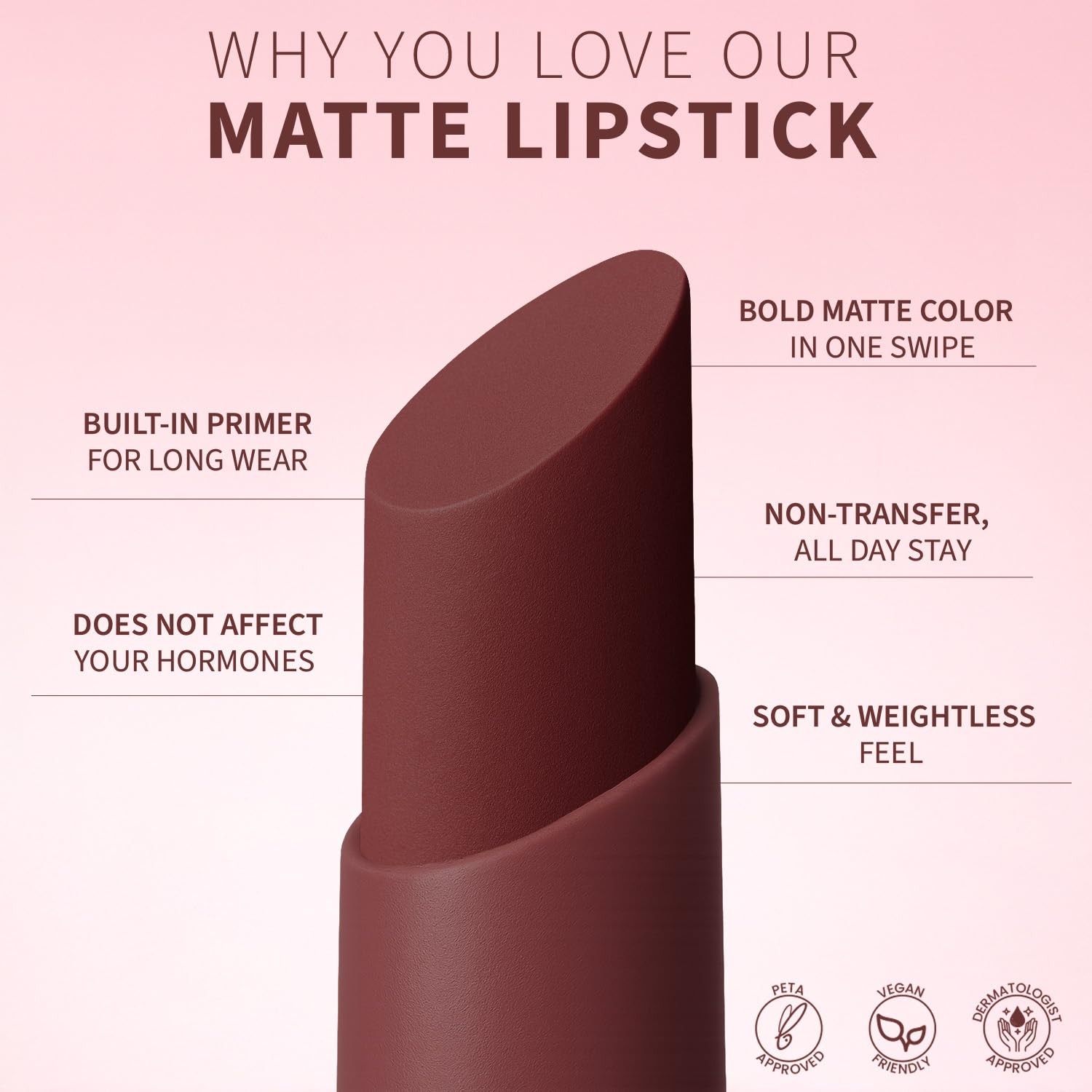 TEEN TEEN Color Life Nontransfer Crayon Lipstick | Matte Finish with Built-in Primer | Waterproof & Long Lasting Lip Color | Smudge-Proof, Fade-Resistant Formula | Love-Me-More, 2gm - View 2 of 5