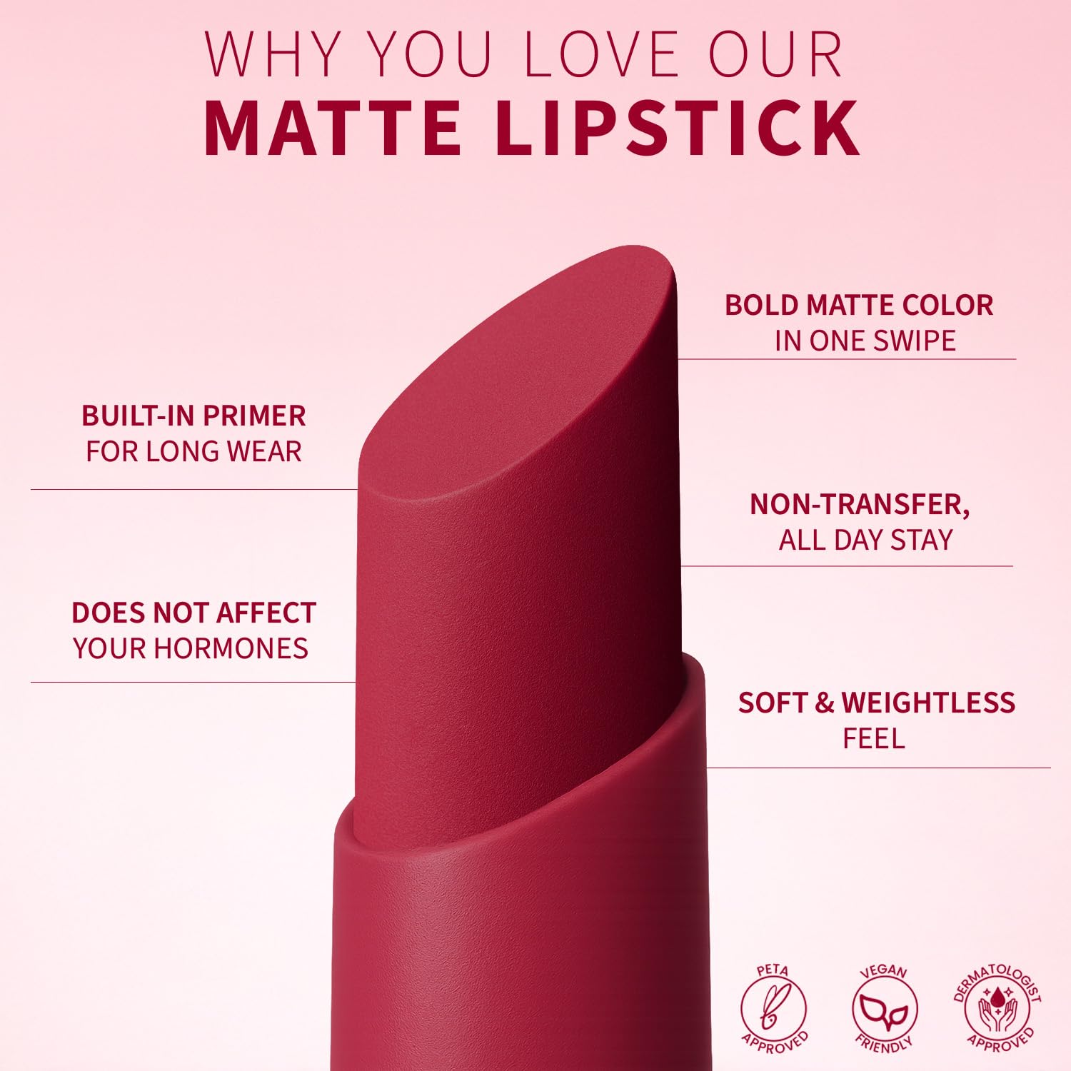 TEEN TEEN Color Life Nontransfer Crayon Lipstick | Matte Finish with Built-in Primer | Waterproof & Long Lasting Lip Color | Smudge-Proof, Fade-Resistant Formula | Magenta, 2gm - View 2 of 5