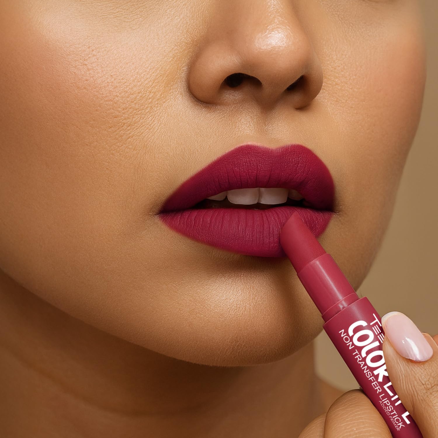 TEEN TEEN Color Life Nontransfer Crayon Lipstick | Matte Finish with Built-in Primer | Waterproof & Long Lasting Lip Color | Smudge-Proof, Fade-Resistant Formula | Magenta, 2gm - View 4 of 5