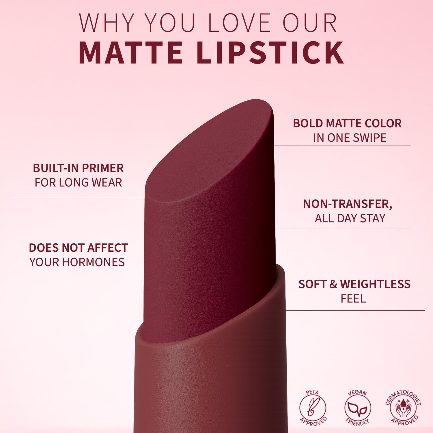 TEEN TEEN Color Life Nontransfer Crayon Lipstick | Matte Finish with Built-in Primer | Waterproof & Long Lasting Lip Color | Smudge-Proof, Fade-Resistant Formula | Mulled-Wine, 2gm - View 3 of 5