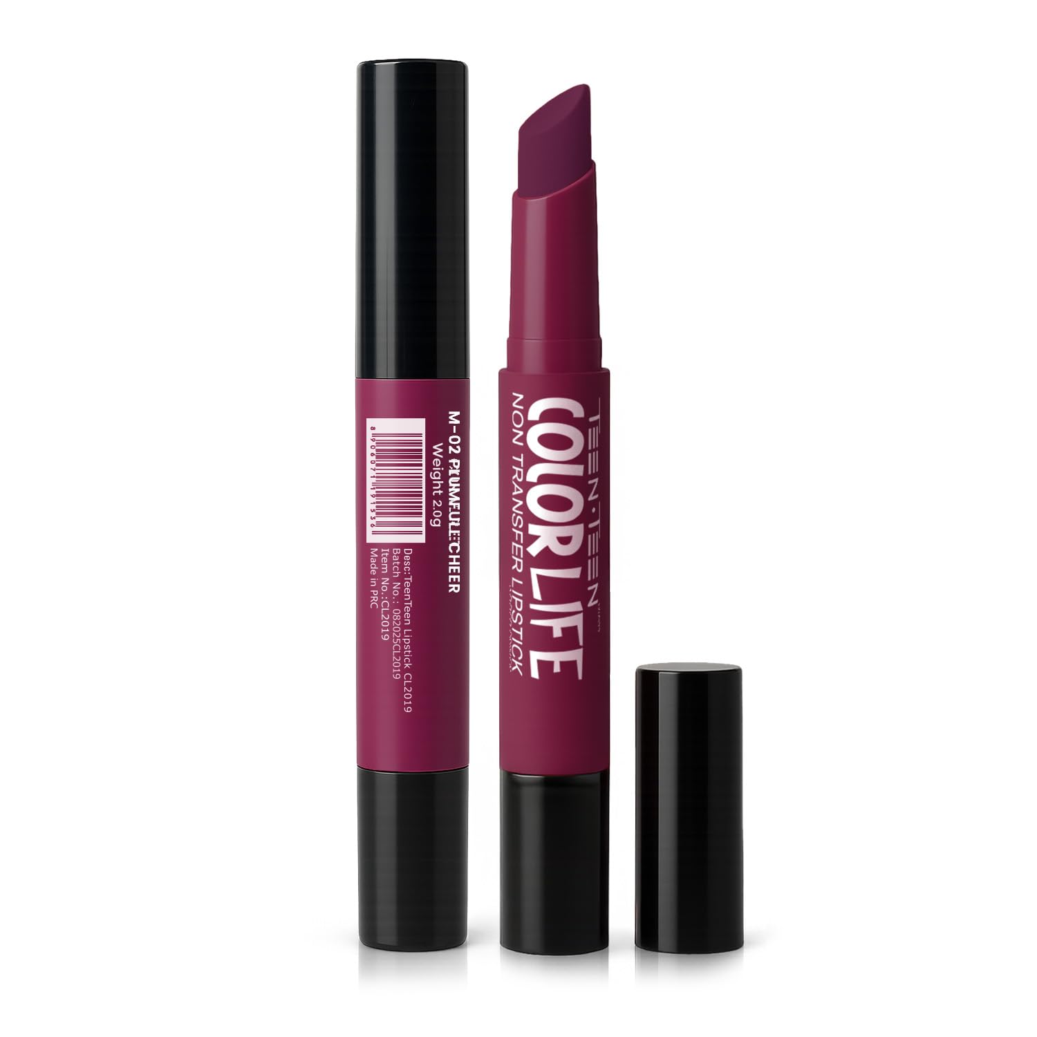 TEEN TEEN Color Life Nontransfer Crayon Lipstick |Matte Finish with Built-in Primer |Waterproof & Long Lasting Lip Color |Smudge-Proof, Fade-Resistant Formula |Combo Color (Plumful Cheer, Carnation) - View 4 of 7