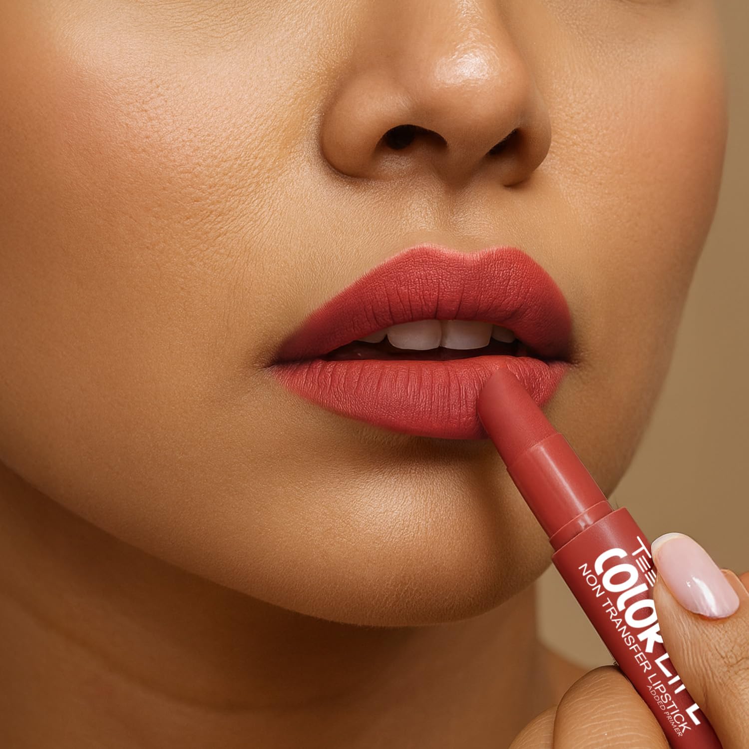 TEEN TEEN Color Life Nontransfer Crayon Lipstick | Matte Finish with Built-in Primer | Waterproof & Long Lasting Lip Color | Smudge-Proof, Fade-Resistant Formula | Nude-Sensation, 2gm - View 4 of 5