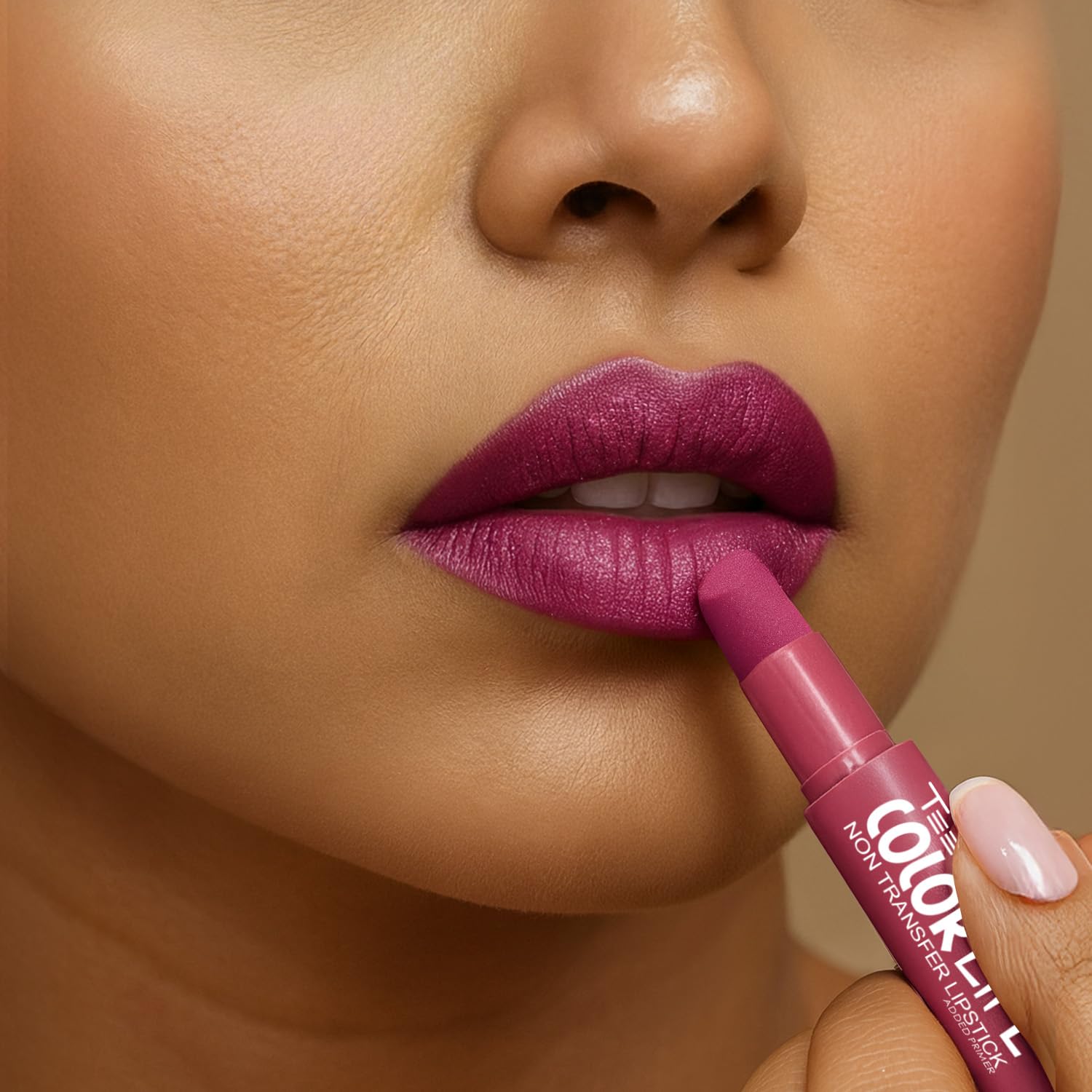 TEEN TEEN Color Life Nontransfer Crayon Lipstick | Matte Finish with Built-in Primer | Waterproof & Long Lasting Lip Color | Smudge-Proof, Fade-Resistant Formula | Pink Berry, 2gm - View 5 of 7