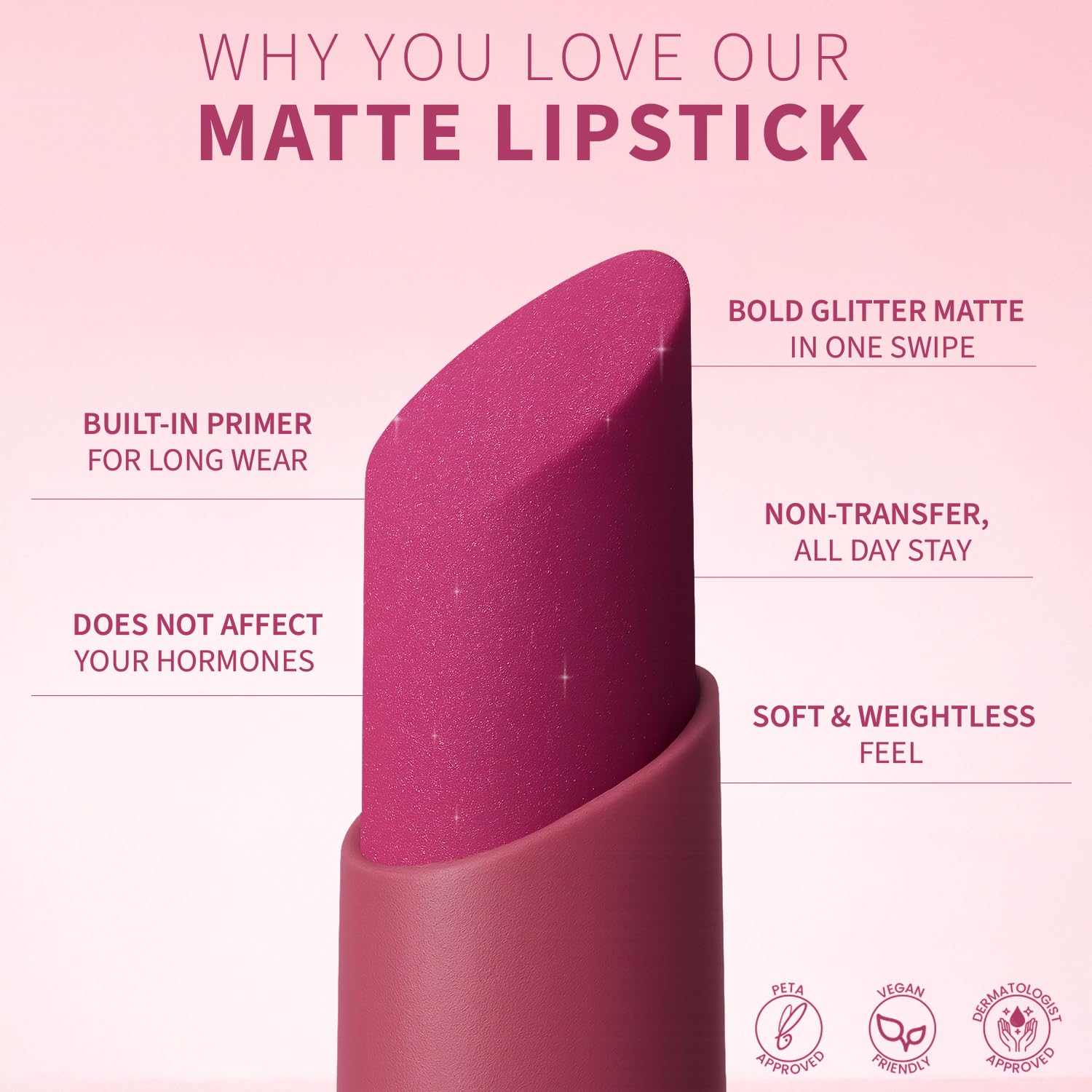 TEEN Color Life Nontransfer Crayon Lipstick | Matte Finish with Built-in Primer | Waterproof & Long Lasting Lip Color | Smudge-Proof, Fade-Resistant Formula | Pink-Berry, 2gm - View 2 of 5