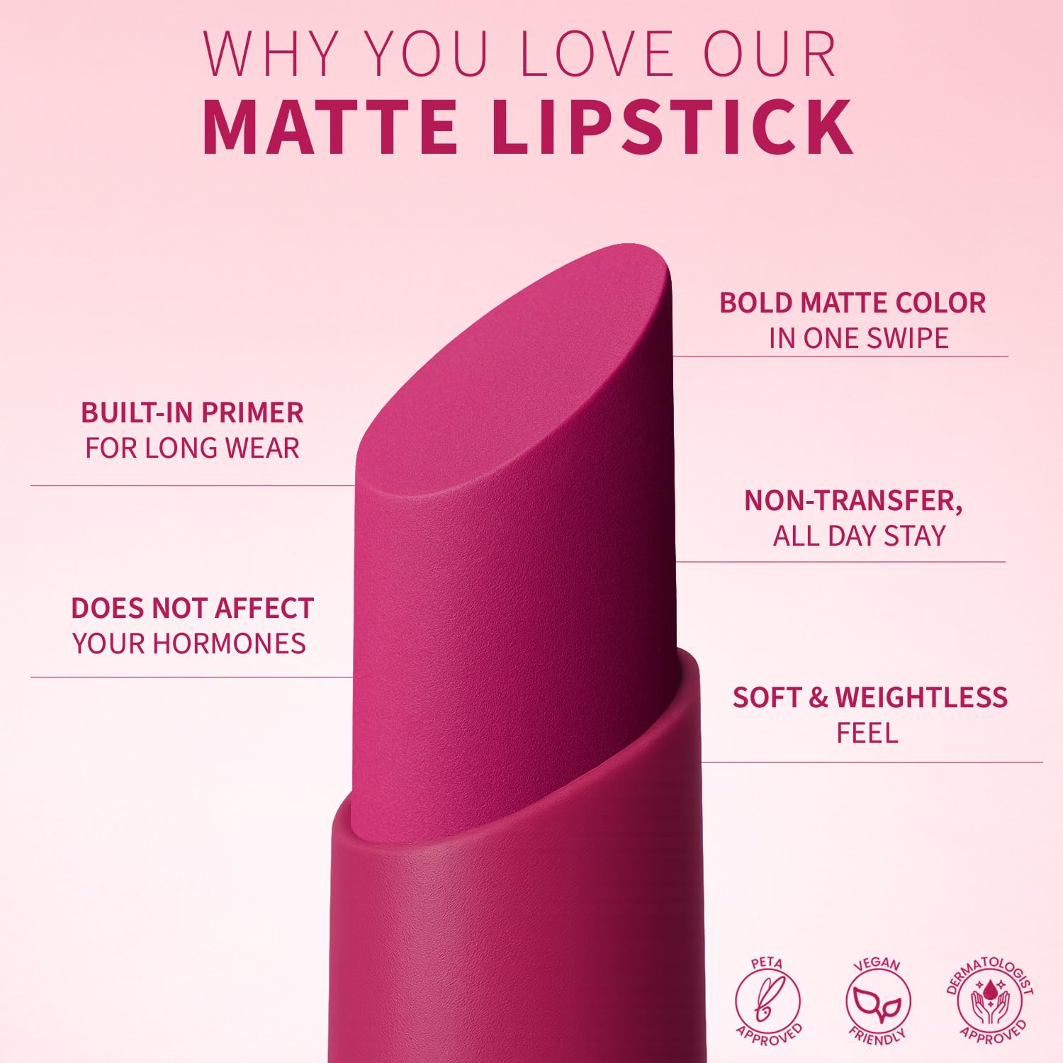 TEEN TEEN Color Life Nontransfer Crayon Lipstick | Matte Finish with Built-in Primer | Waterproof & Long Lasting Lip Color | Smudge-Proof, Fade-Resistant Formula | Pink-Crush, 2gm - View 2 of 4