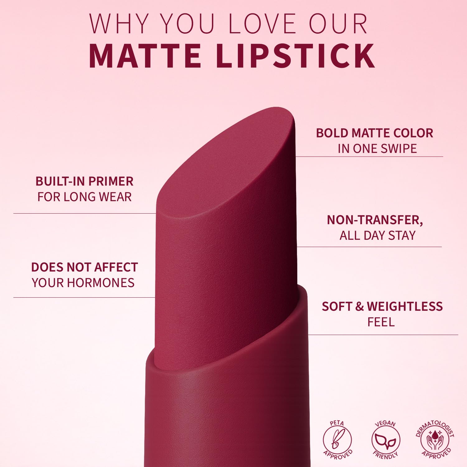 TEEN TEEN Color Life Nontransfer Crayon Lipstick | Matte Finish with Built-in Primer | Waterproof & Long Lasting Lip Color | Smudge-Proof, Fade-Resistant Formula | Pink-Violet, 2gm - View 2 of 5