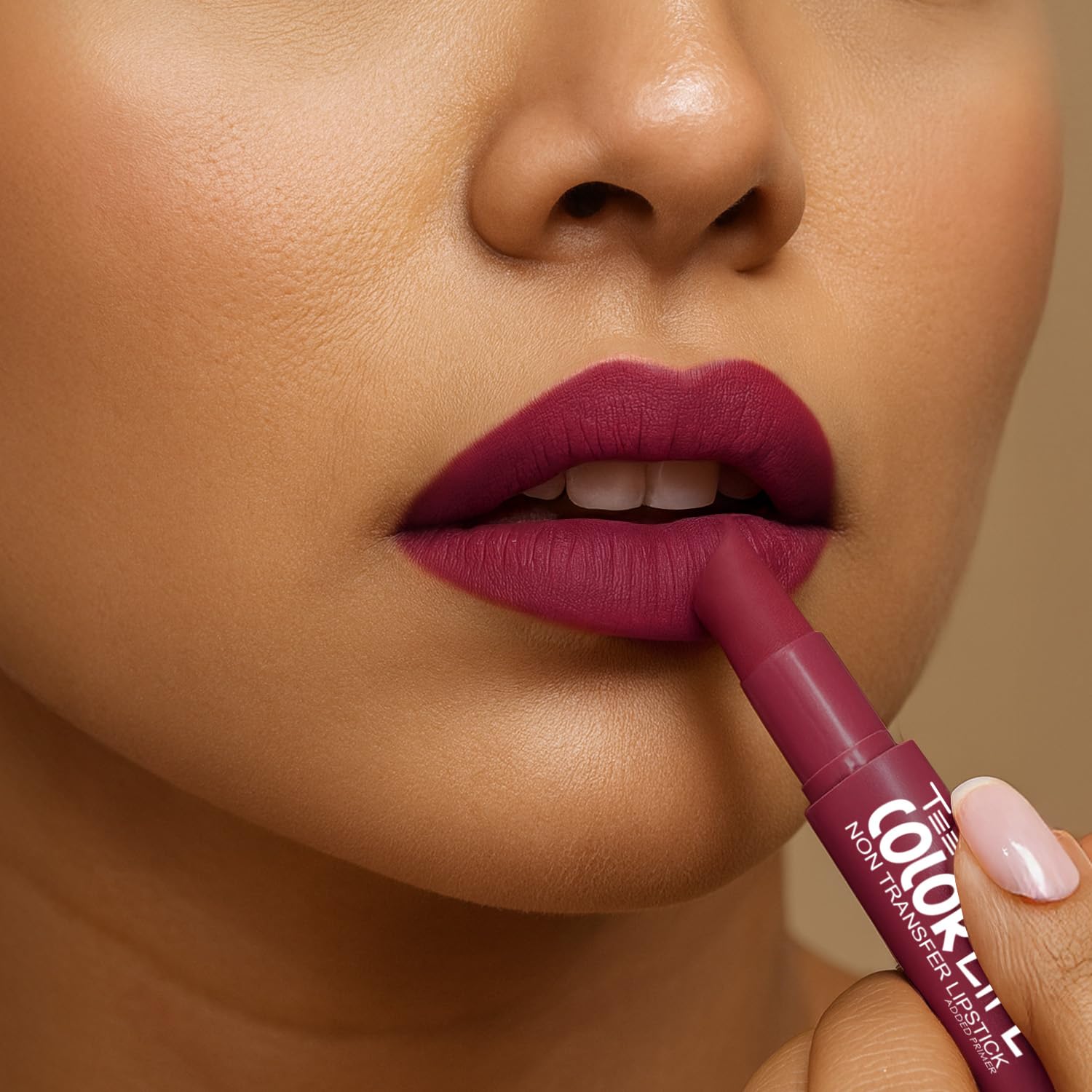 TEEN TEEN Color Life Nontransfer Crayon Lipstick | Matte Finish with Built-in Primer | Waterproof & Long Lasting Lip Color | Smudge-Proof, Fade-Resistant Formula | Pink-Violet, 2gm - View 4 of 5